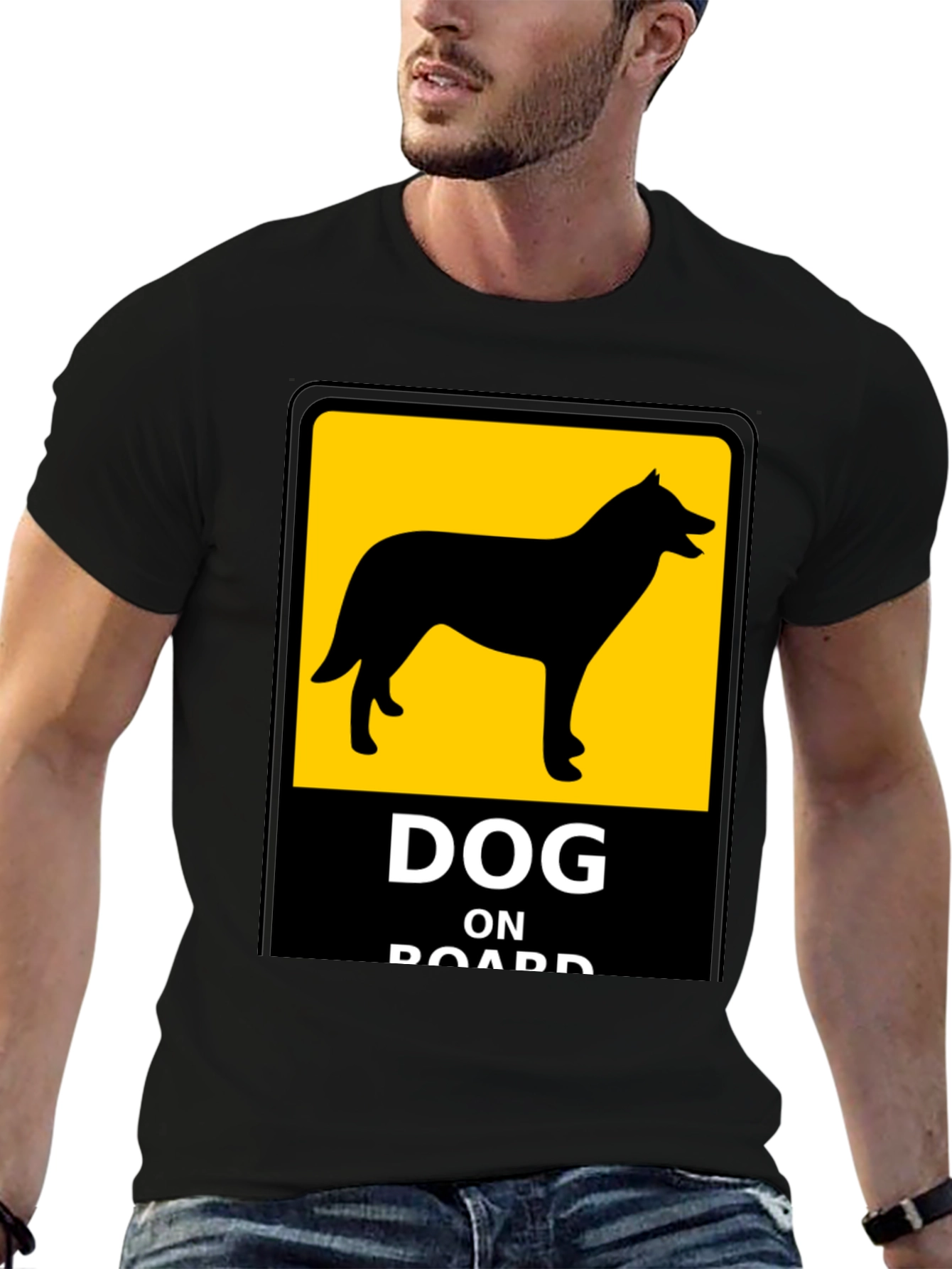 Dog On Board Black T-Shirt