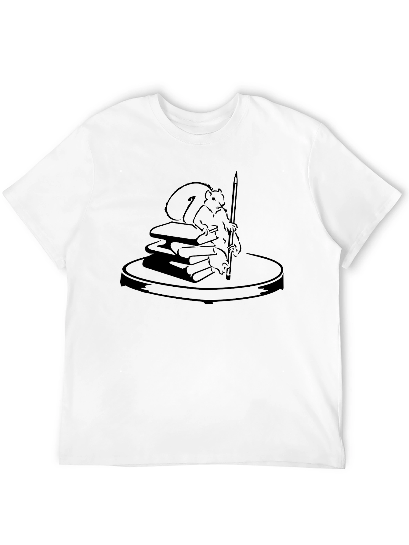 Squirrel & Books Graphic Tee - Unique Design