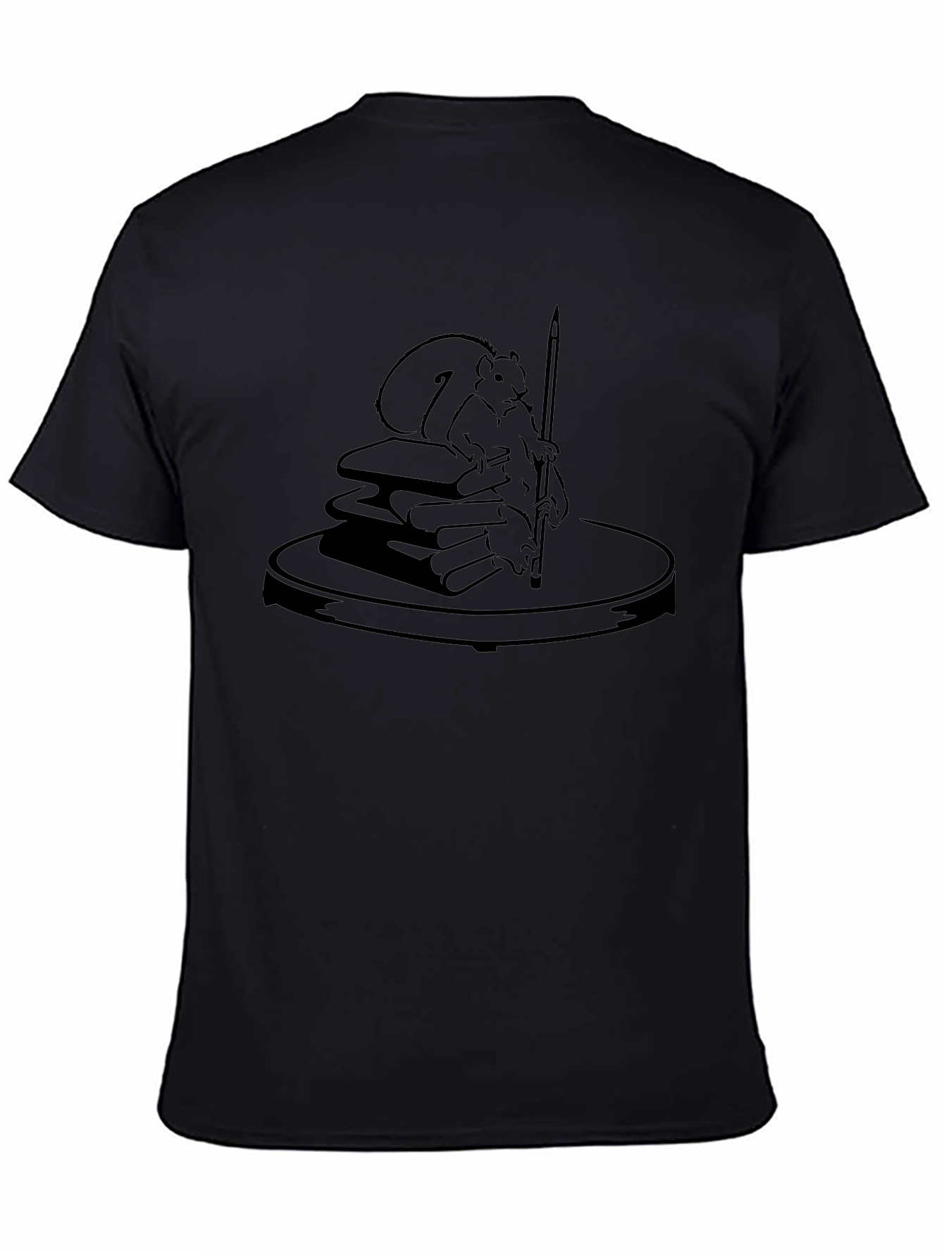 Squirrel & Books Graphic Tee - Unique Design
