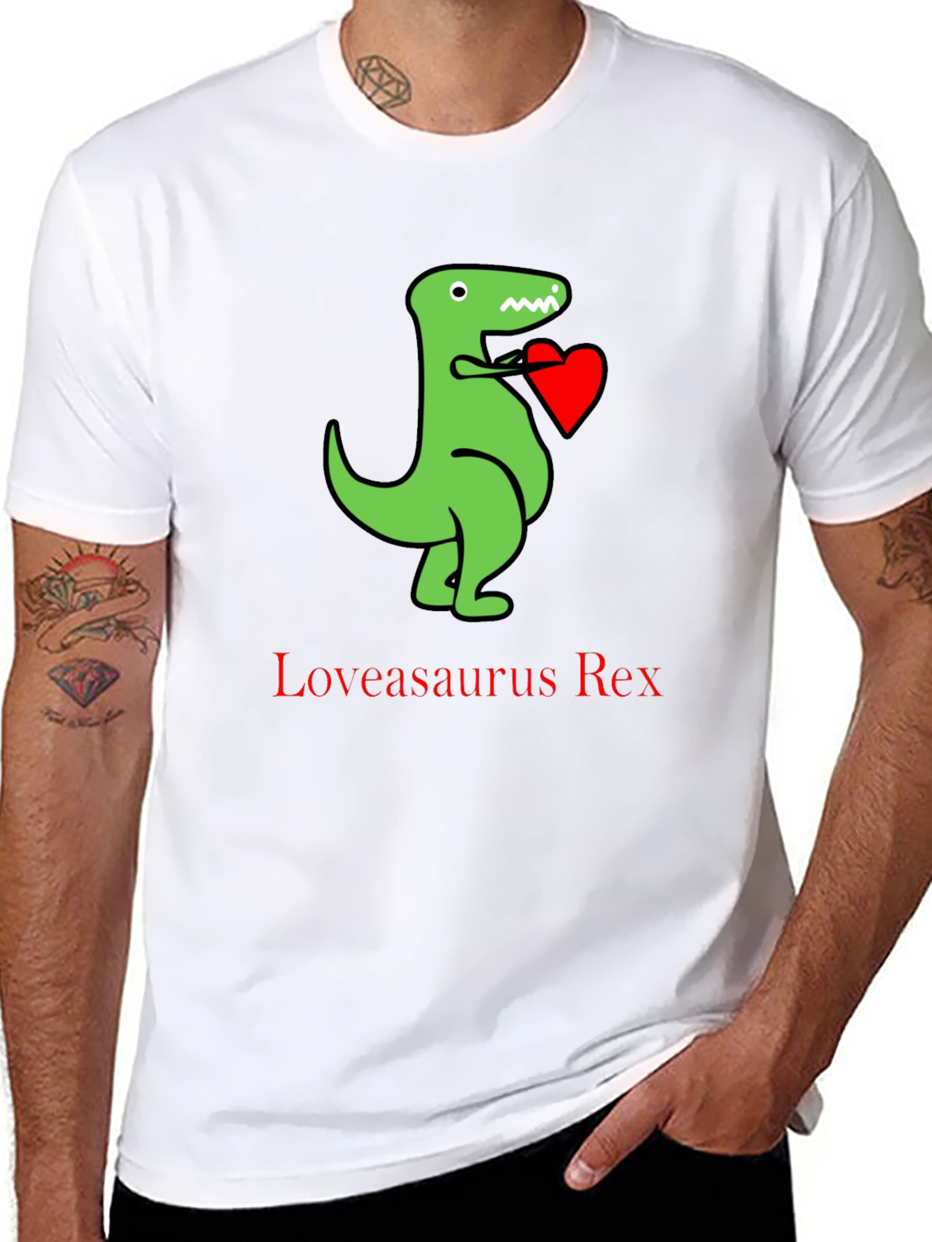 Loveasaurus Rex T-Shirt - Dinosaur Heart Tee