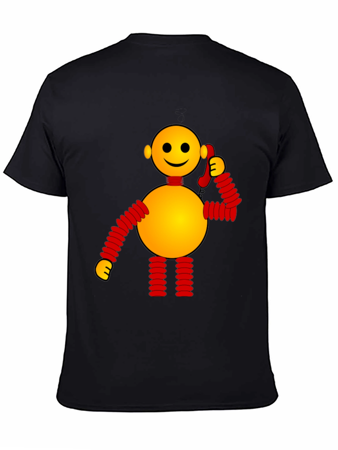 Whimsical Robot Graphic Tee - Black