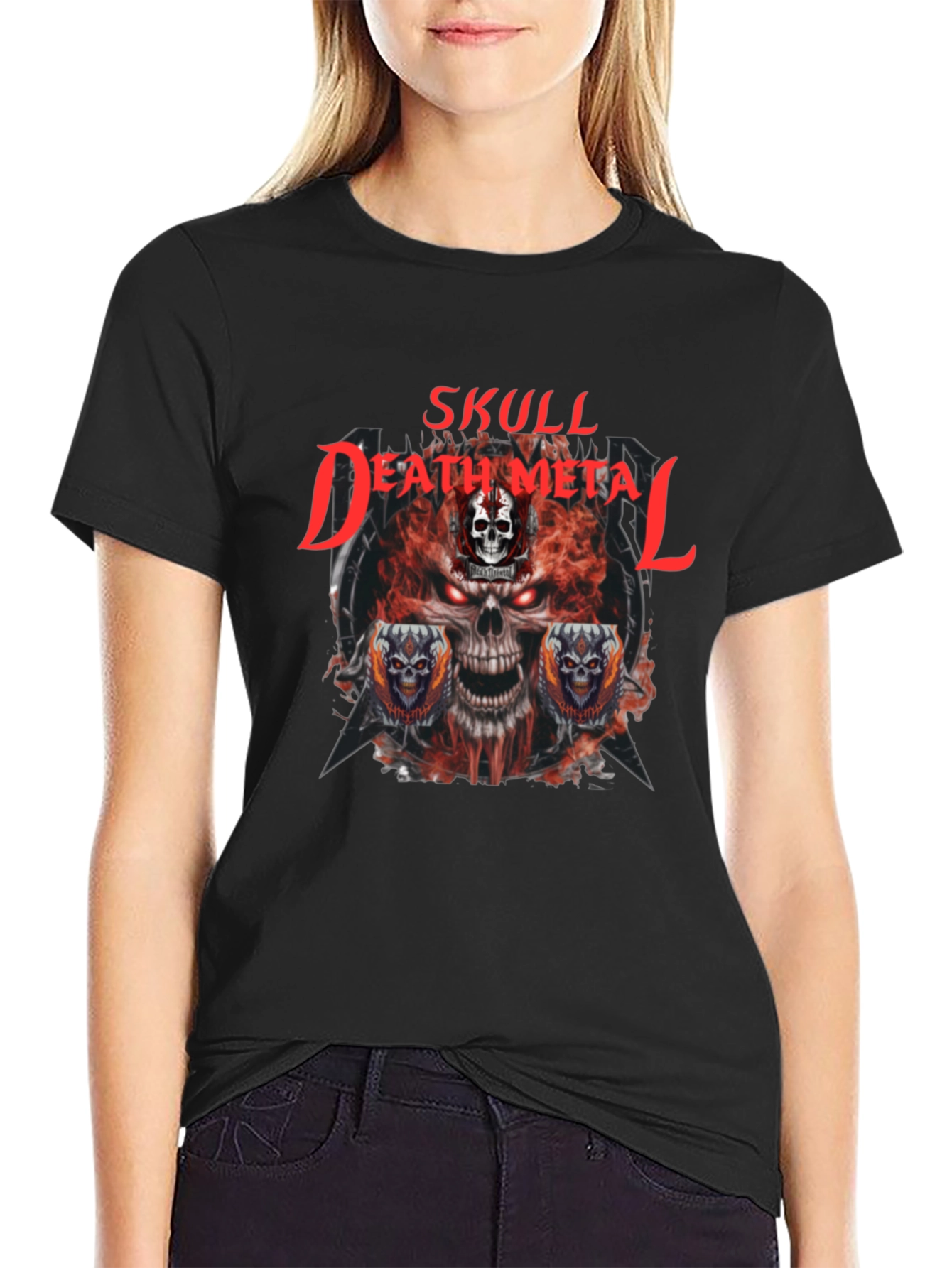 Skull Death Metal Graphic T-Shirt