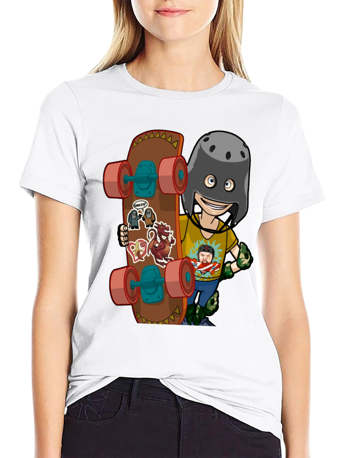 Skateboarding Cartoon T-Shirt