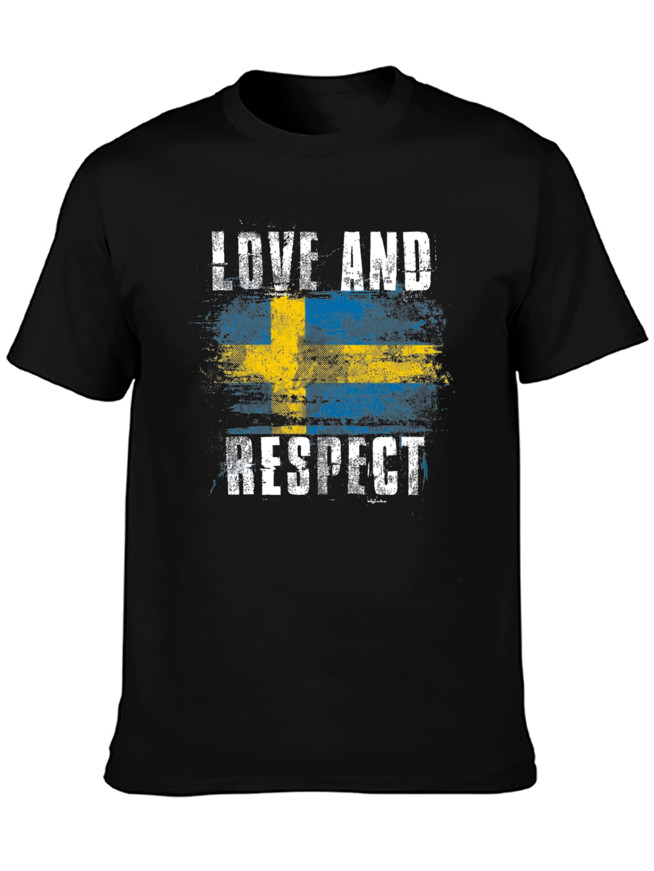 Sweden Flag Love & Respect Graphic T-Shirt