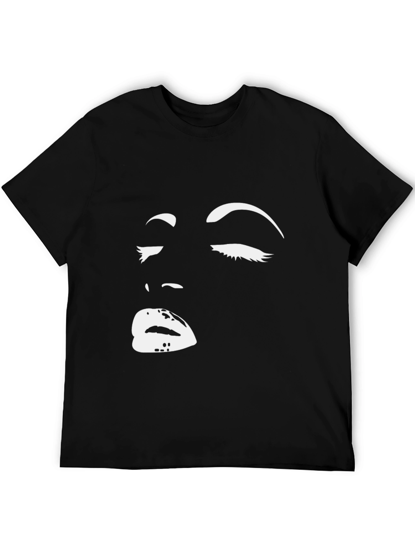 Black Graphic Tee: Womans Face