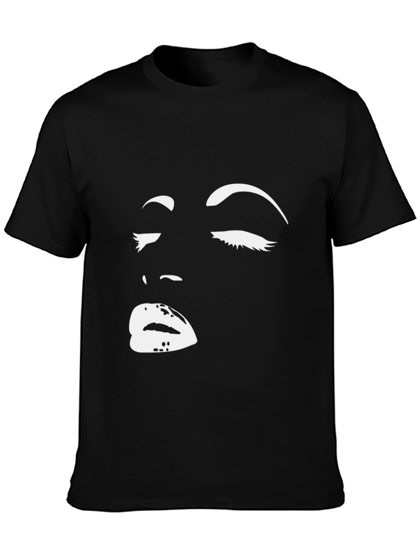 Black Graphic Tee: Womans Face