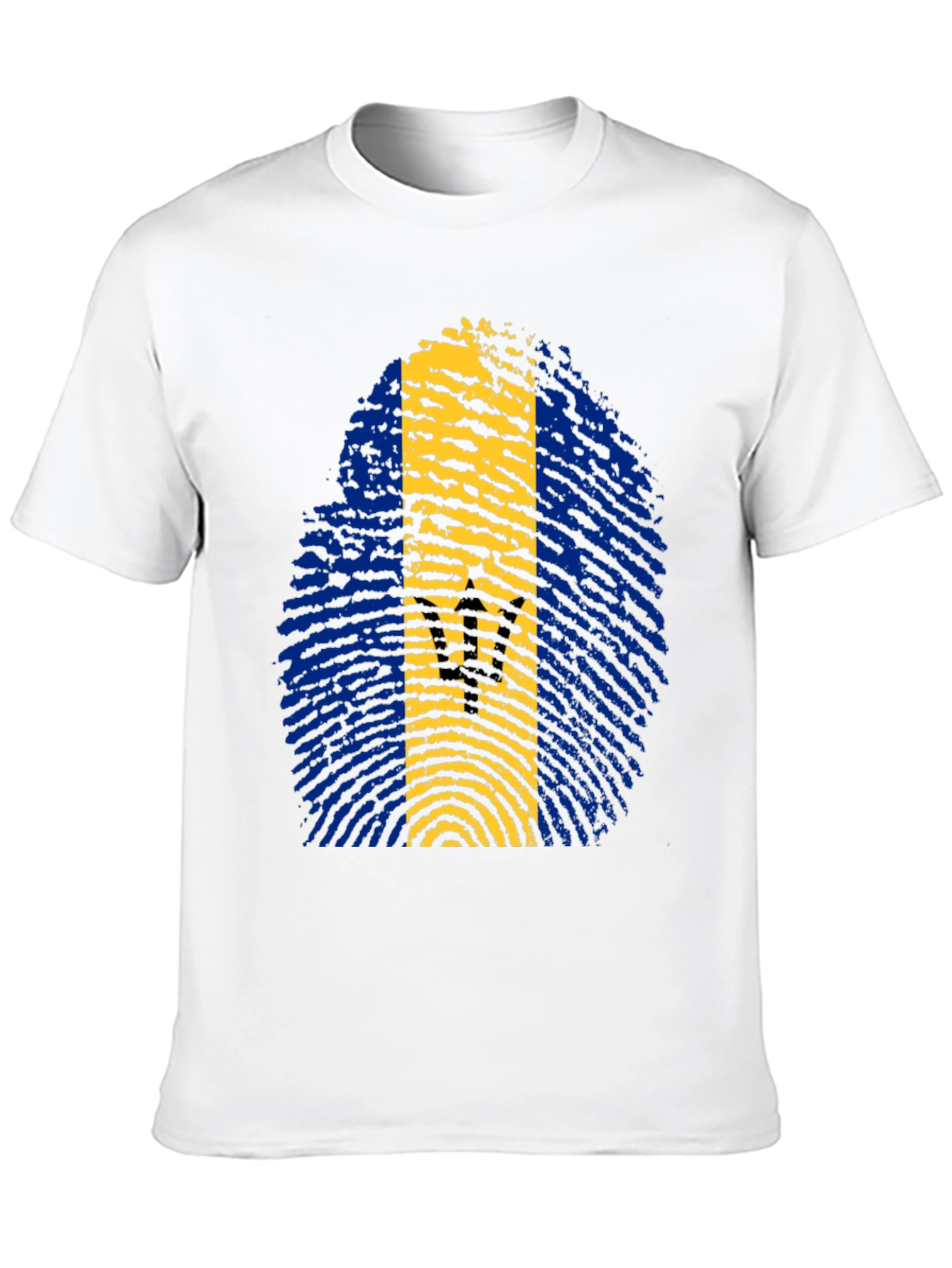 Barbados Flag Fingerprint T-Shirt
