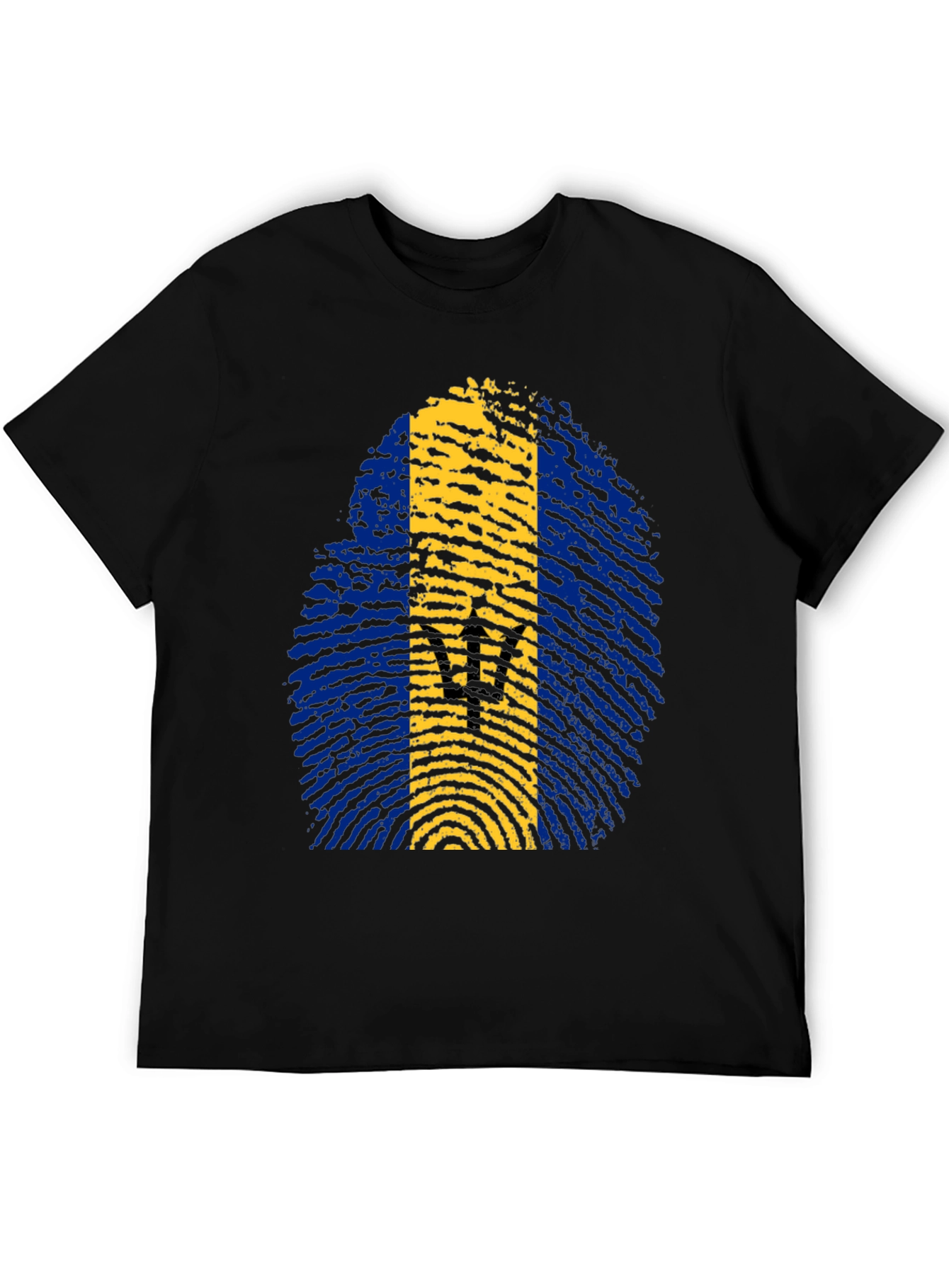 Barbados Flag Fingerprint T-Shirt