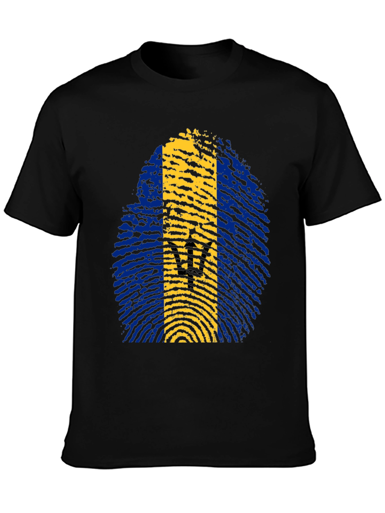 Barbados Flag Fingerprint T-Shirt