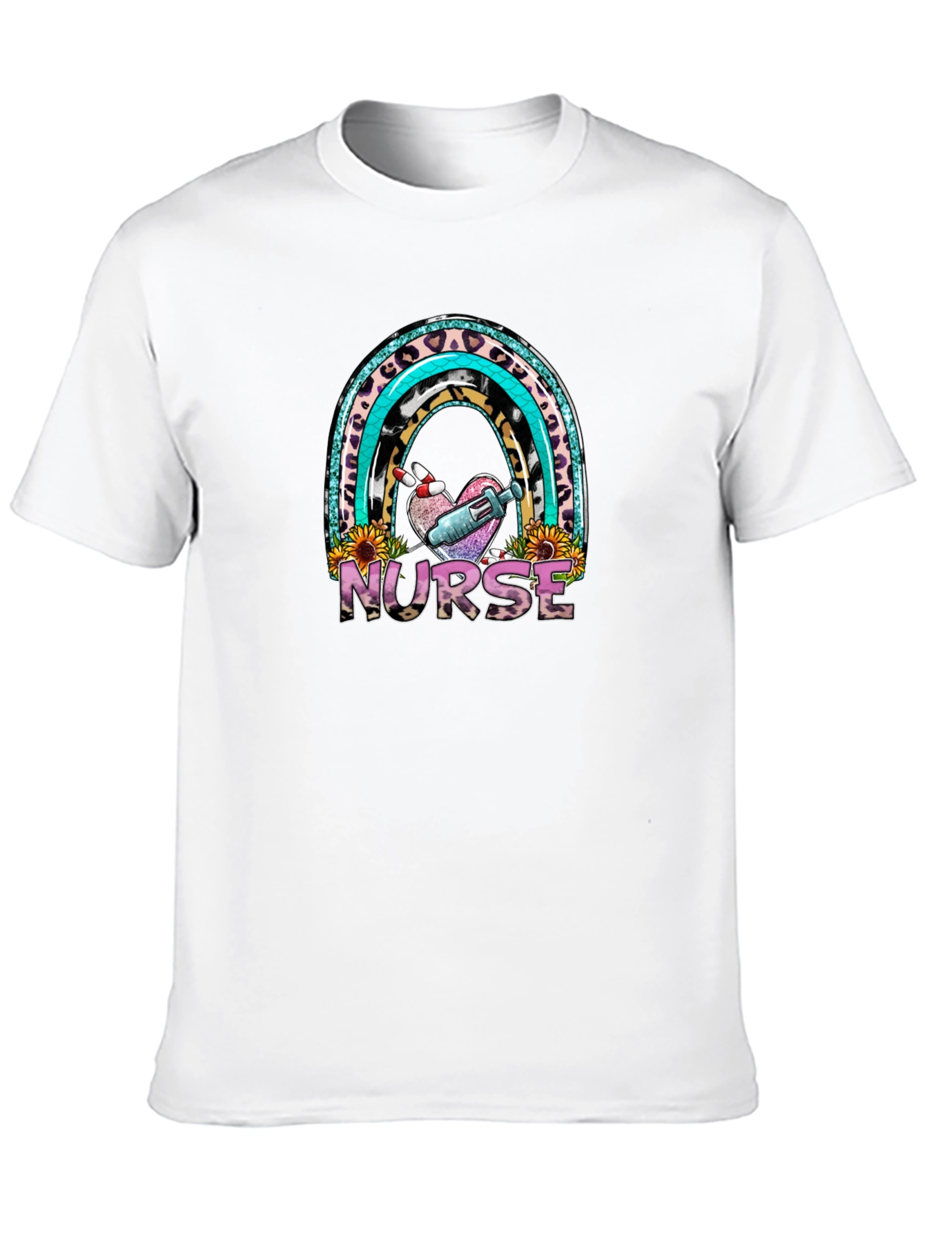 Nurse Rainbow Graphic T-Shirt