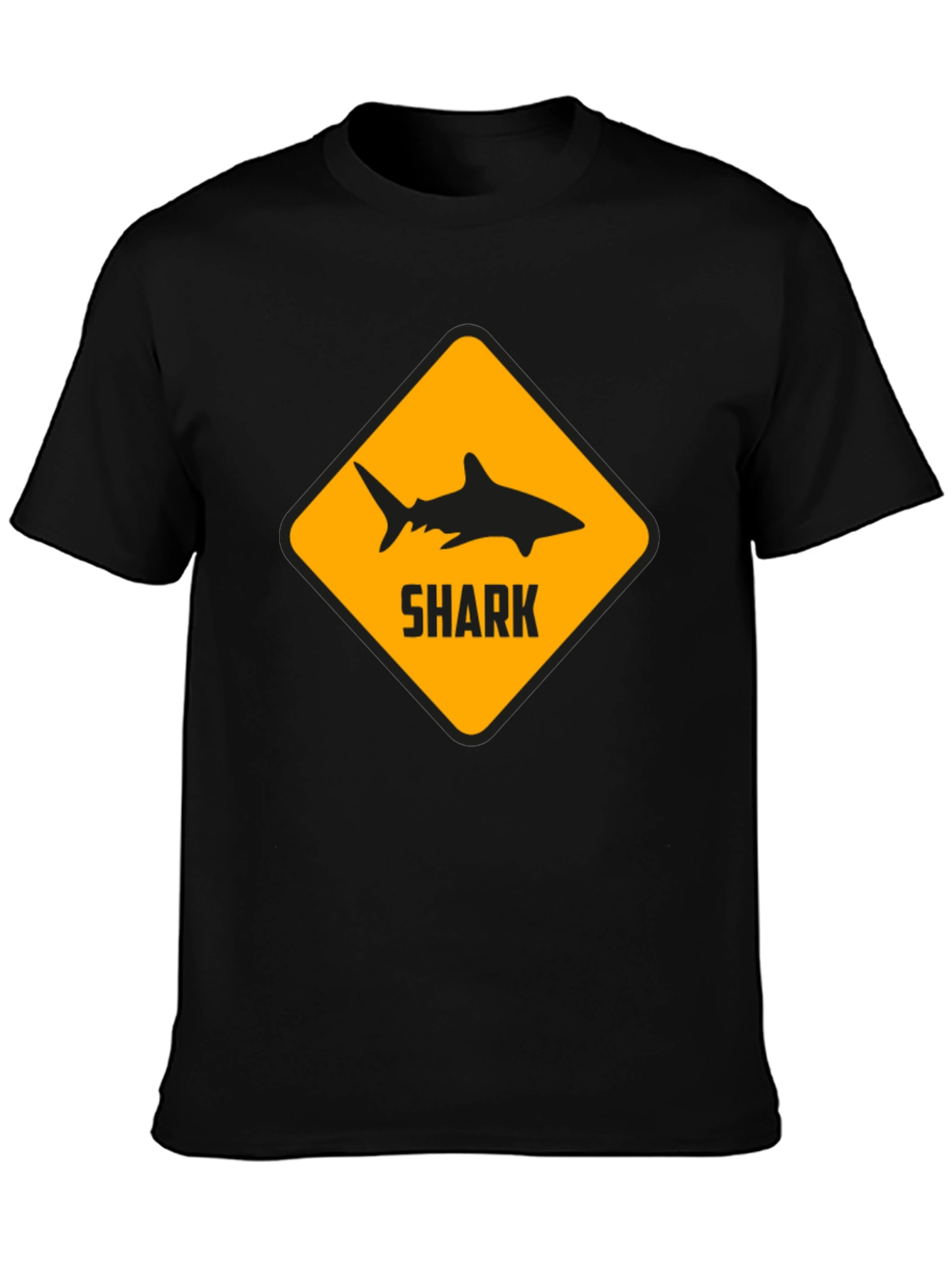Shark Warning Black T-Shirt