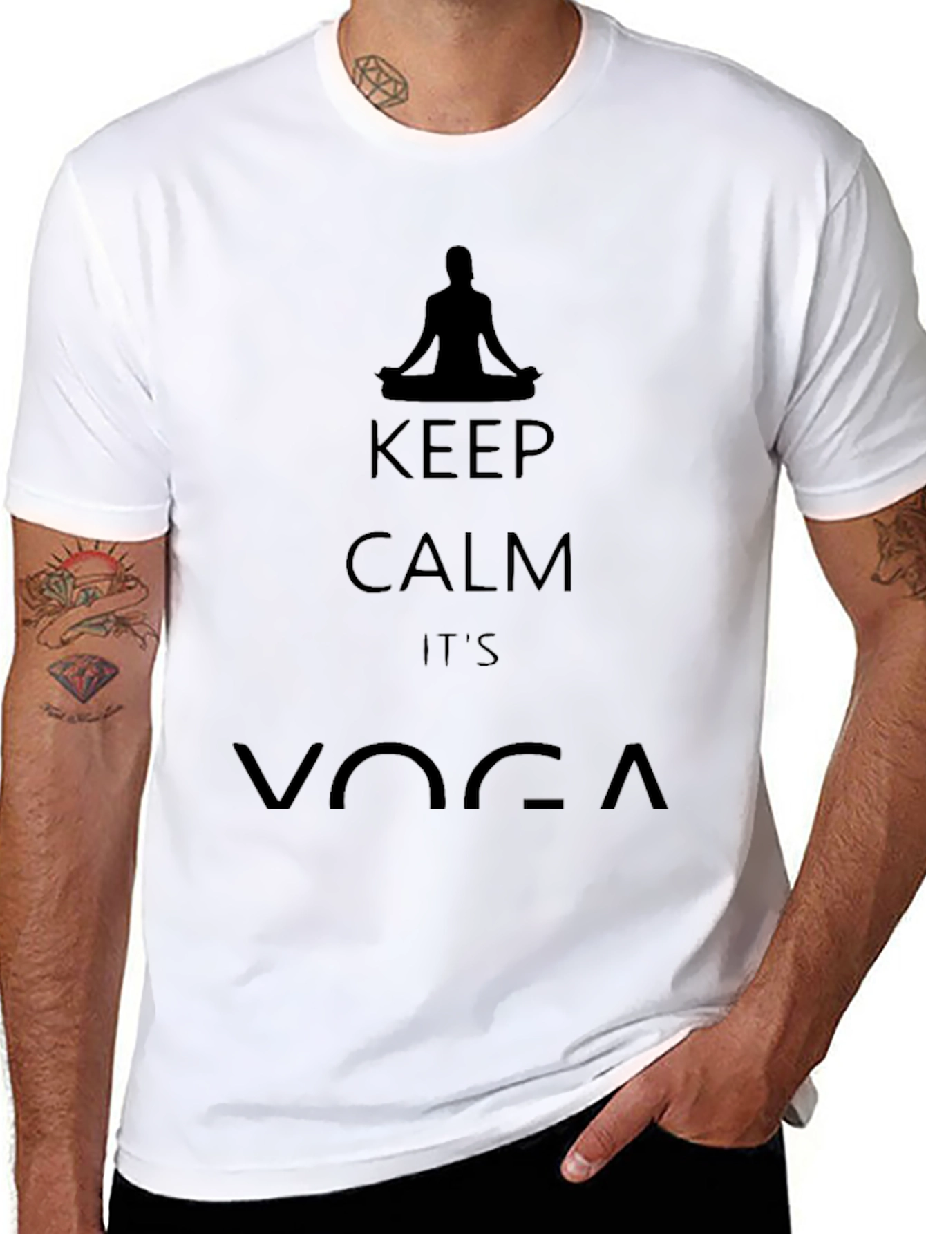 Keep Calm Its Yoga Black Graphic T-Shirt