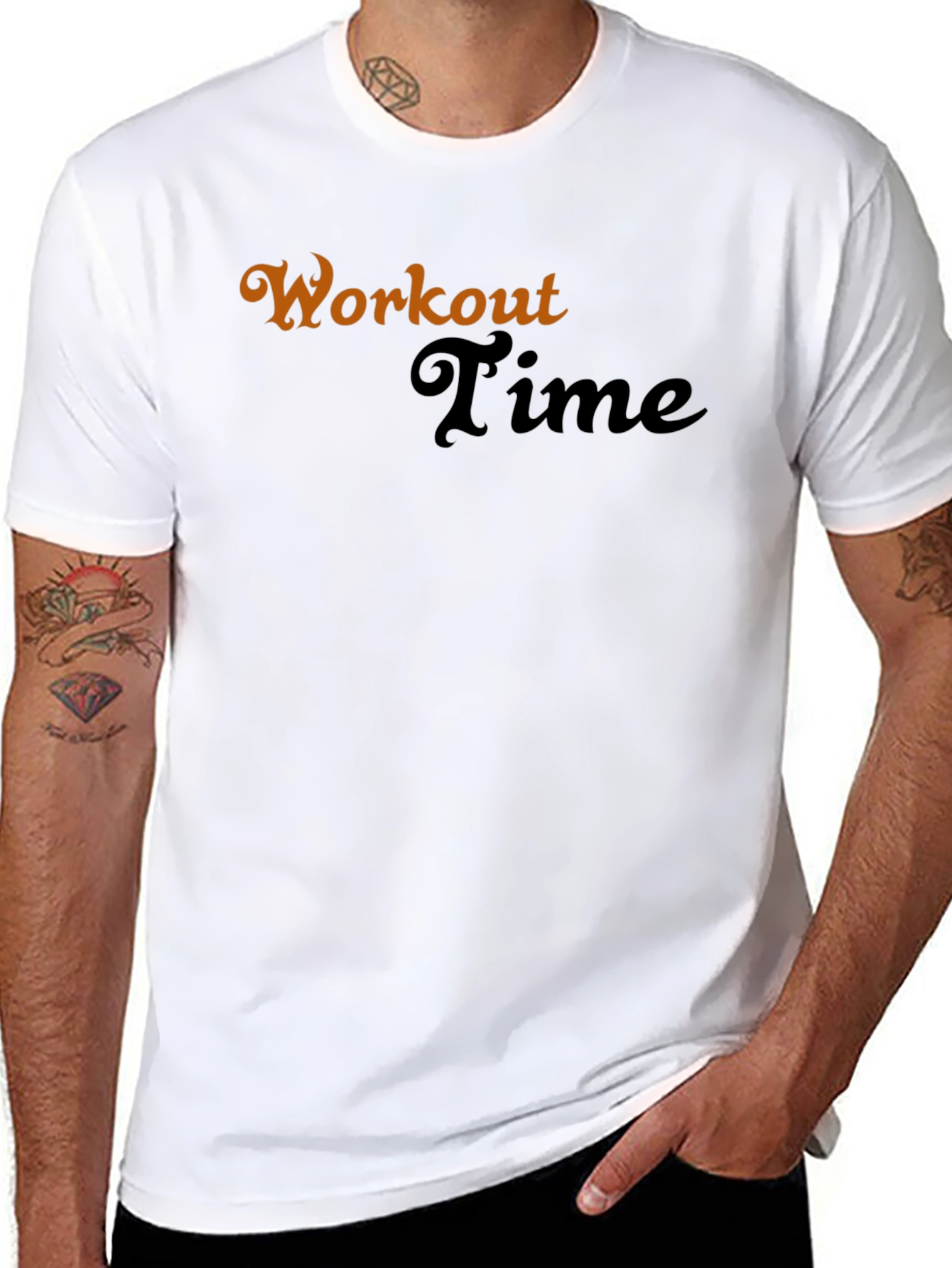 Workout Time Graphic Tee - Black Fitness Shirt