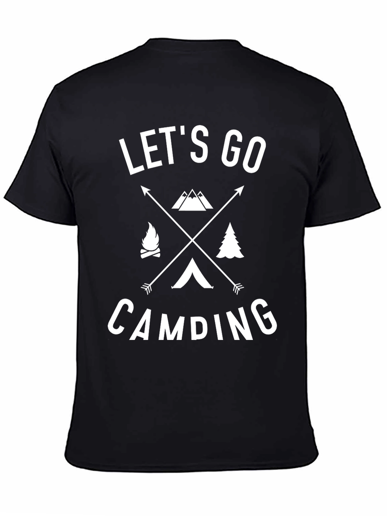 Lets Go Camping Graphic Tee - Black Cotton Shirt