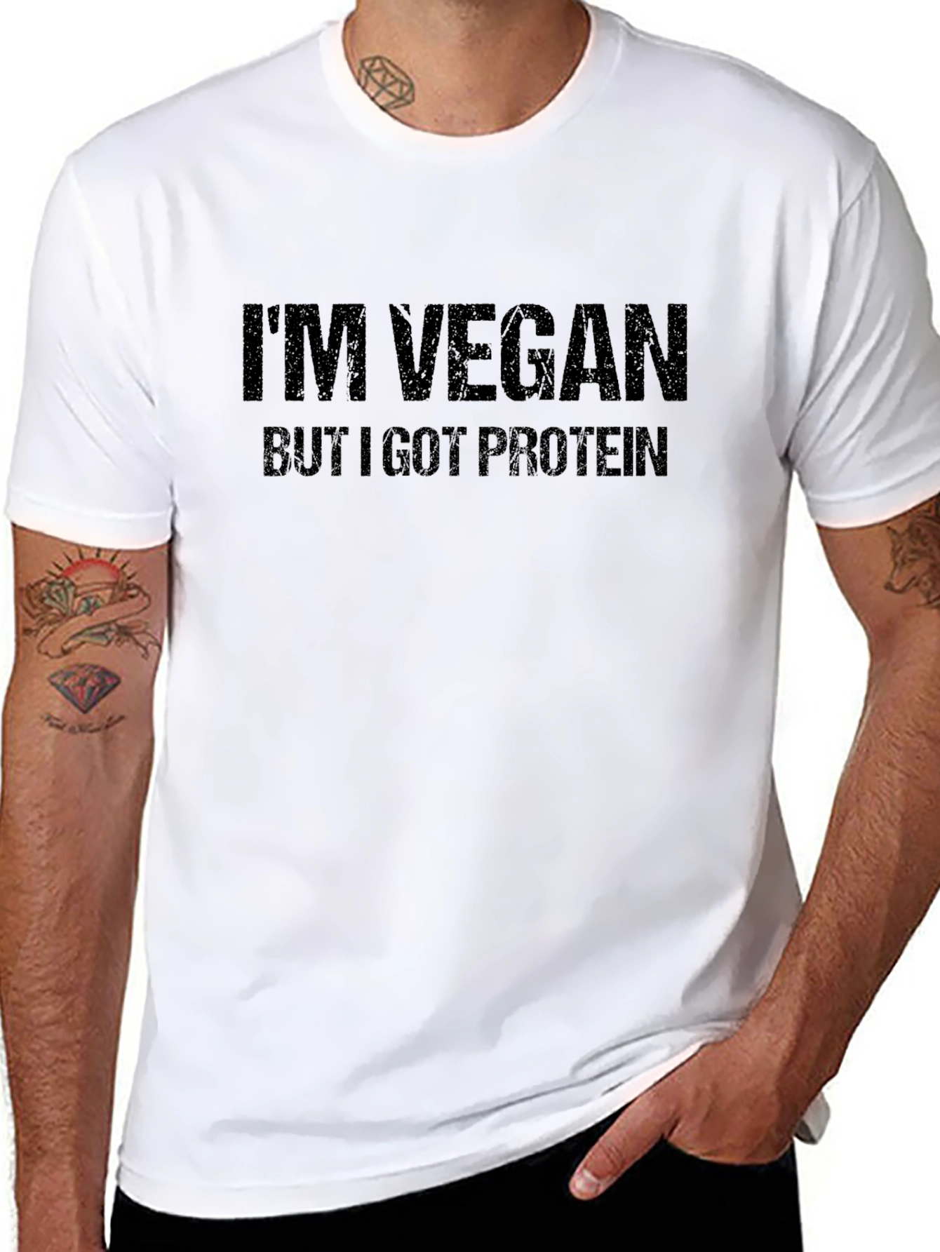 Vegan Protein Graphic Tee - Black