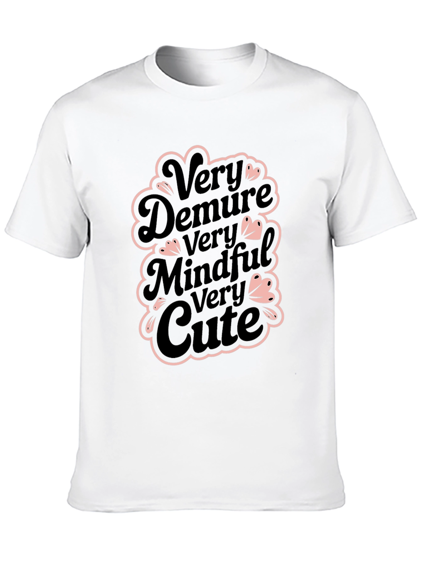 Very Demure Mindful Cute Black T-Shirt