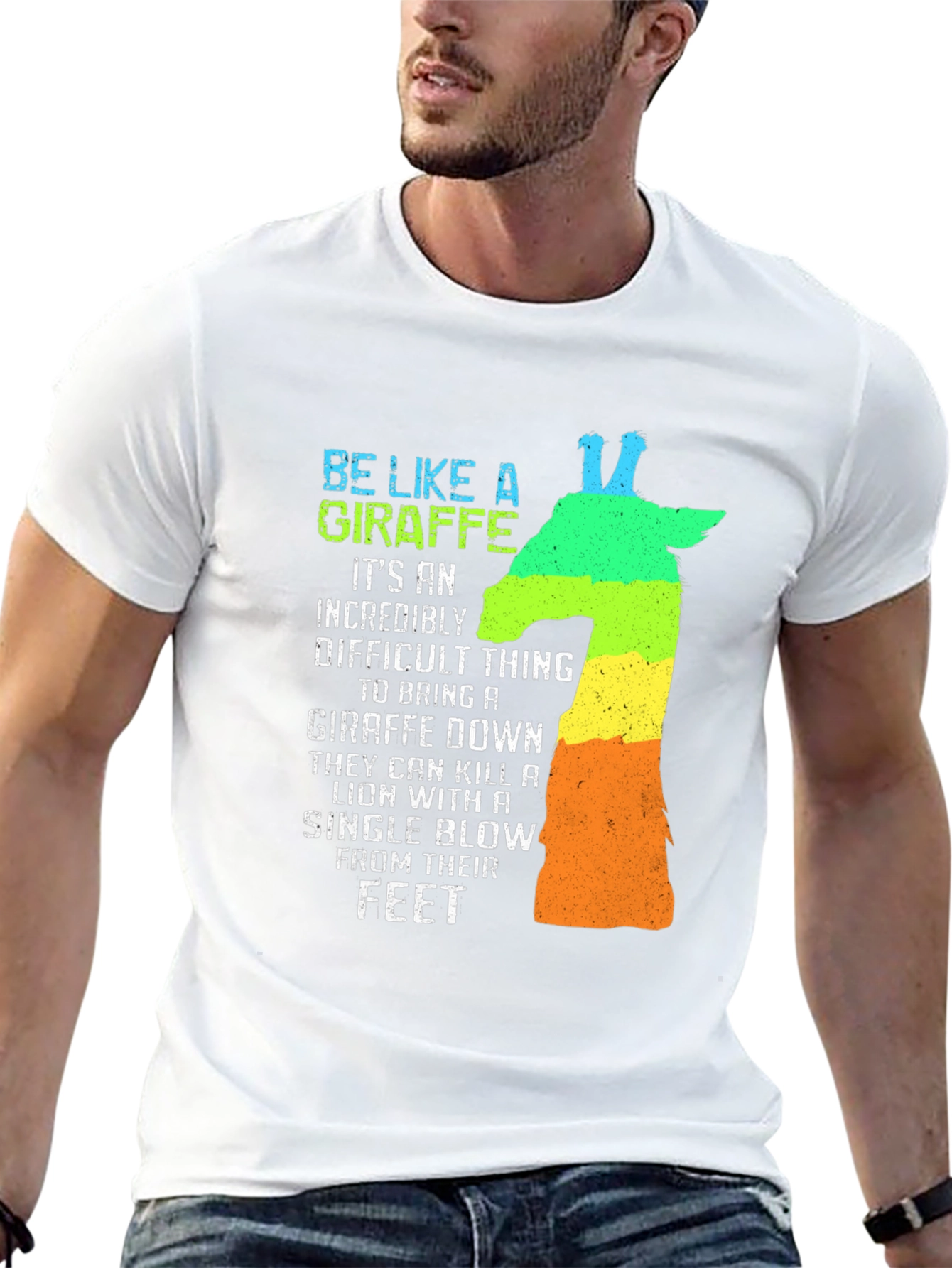 Be Like A Giraffe Mens Graphic T-Shirt