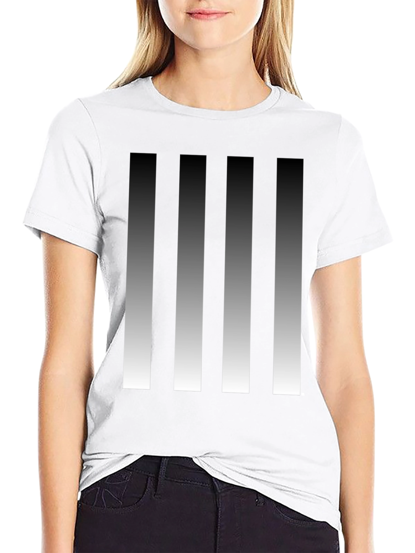 Modern Gradient Stripes Graphic Tee