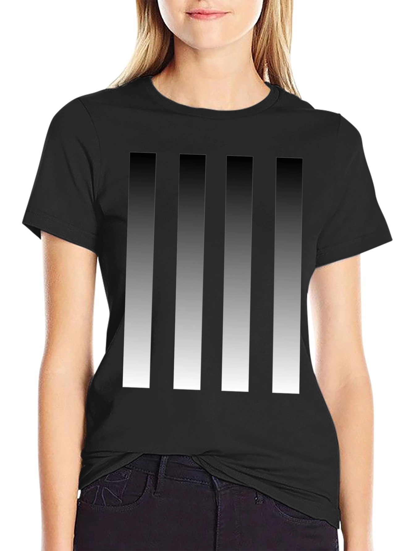 Modern Gradient Stripes Graphic Tee
