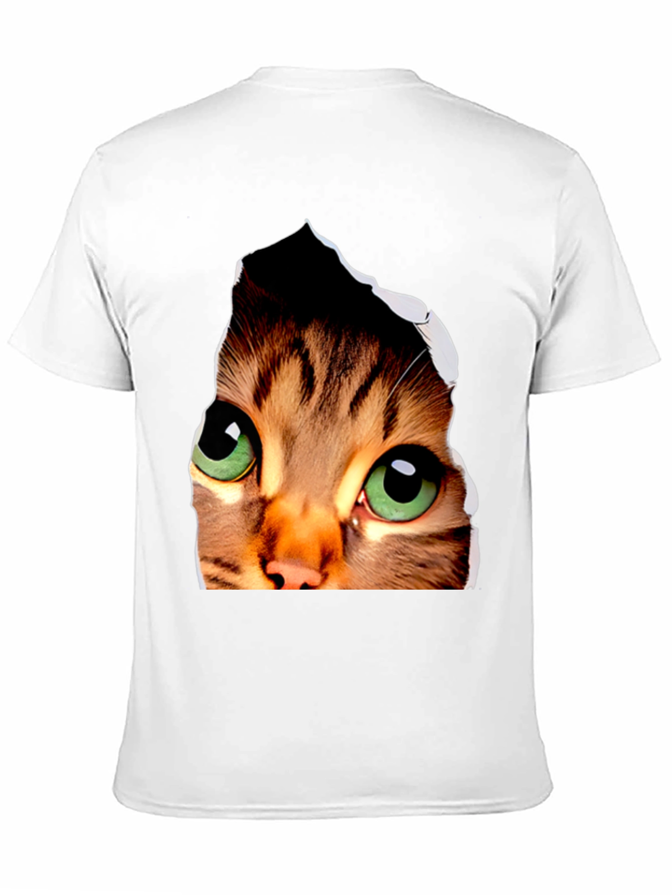 3D Cat Eyes Graphic Black T-Shirt