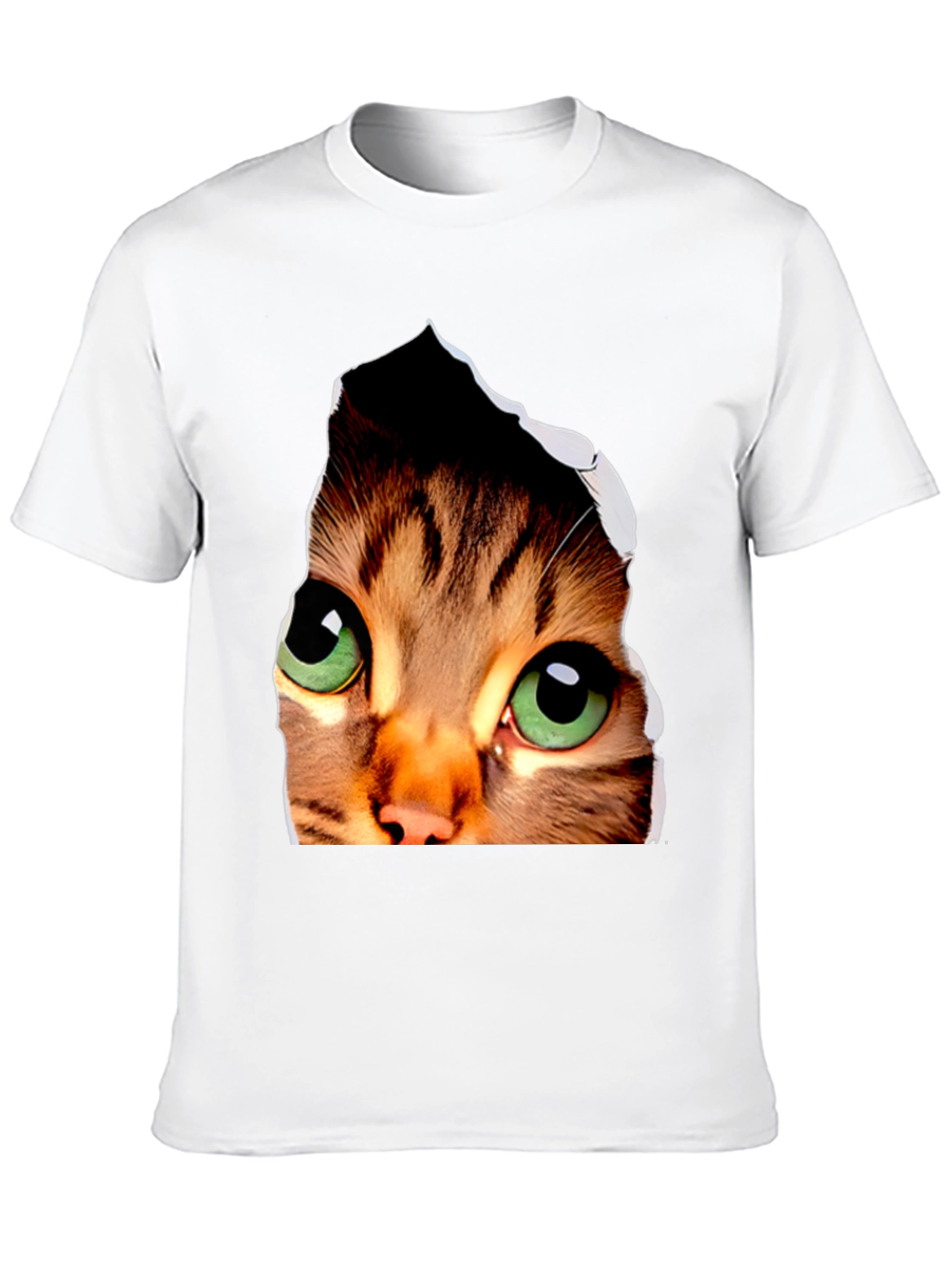 3D Cat Eyes Graphic Black T-Shirt