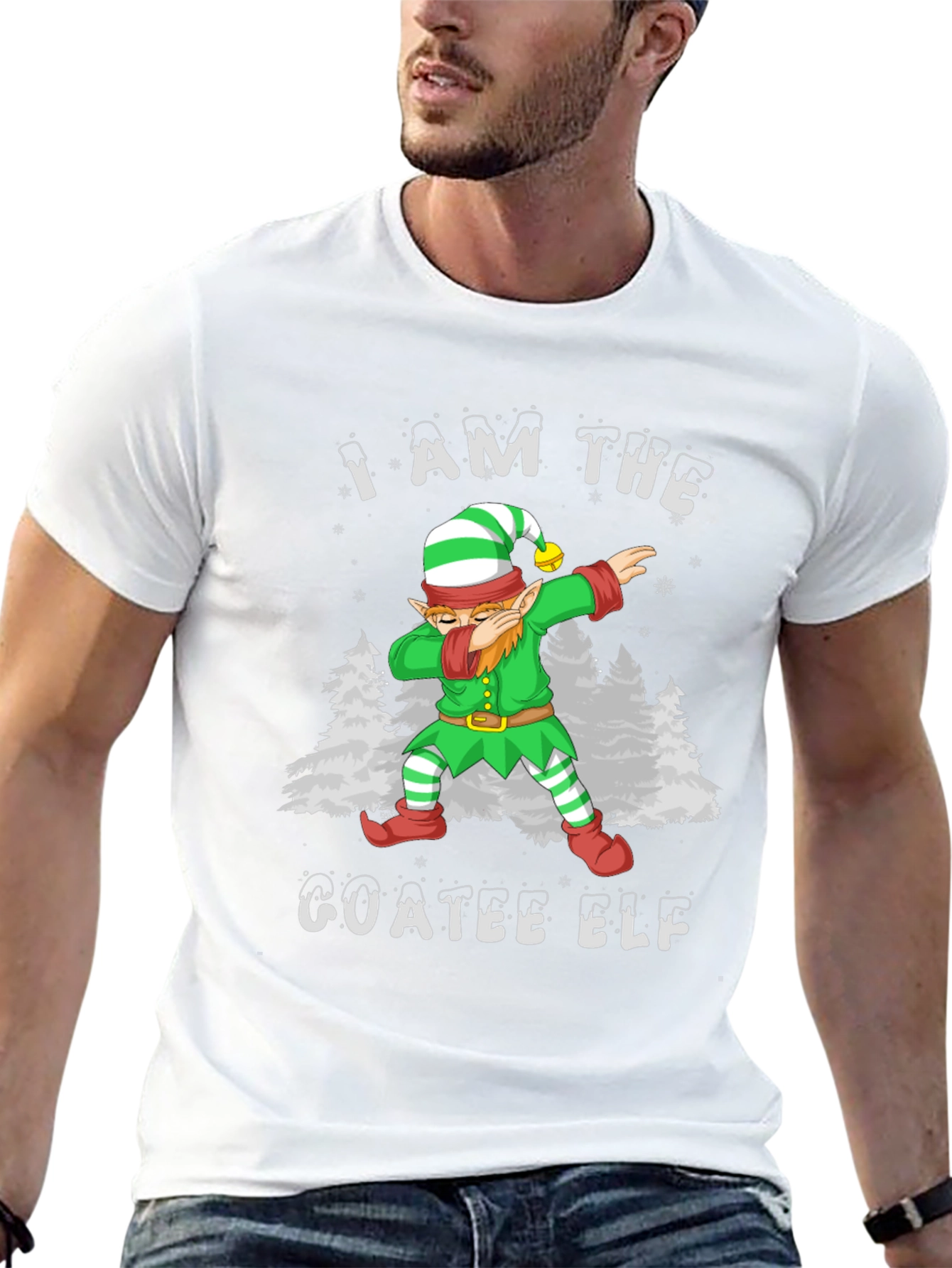 I Am The Goatee Elf Dab T-Shirt Christmas Holiday