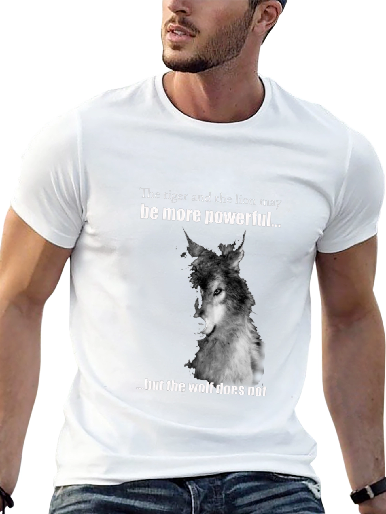 Wolf Graphic Print T-Shirt - Powerful Design