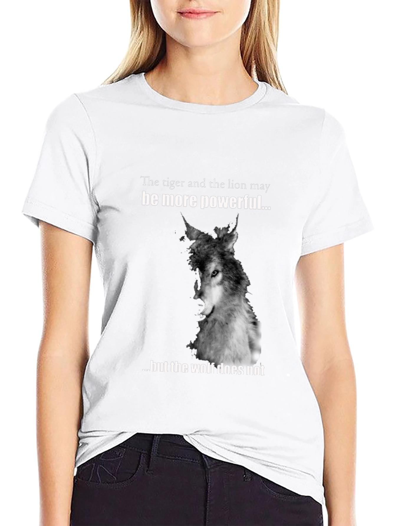 Wolf Graphic Print T-Shirt - Powerful Design