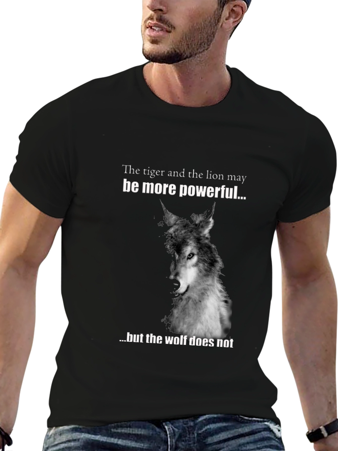 Wolf Graphic Print T-Shirt - Powerful Design