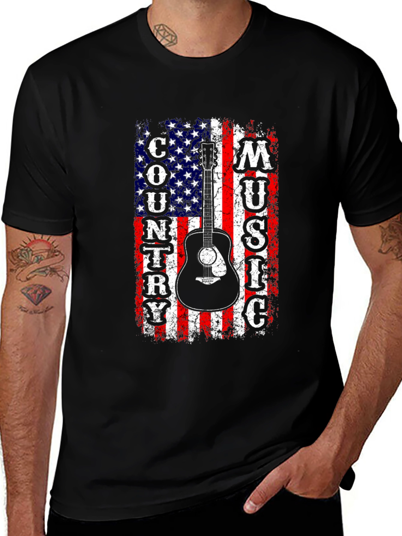 Country Music American Flag Graphic Tee