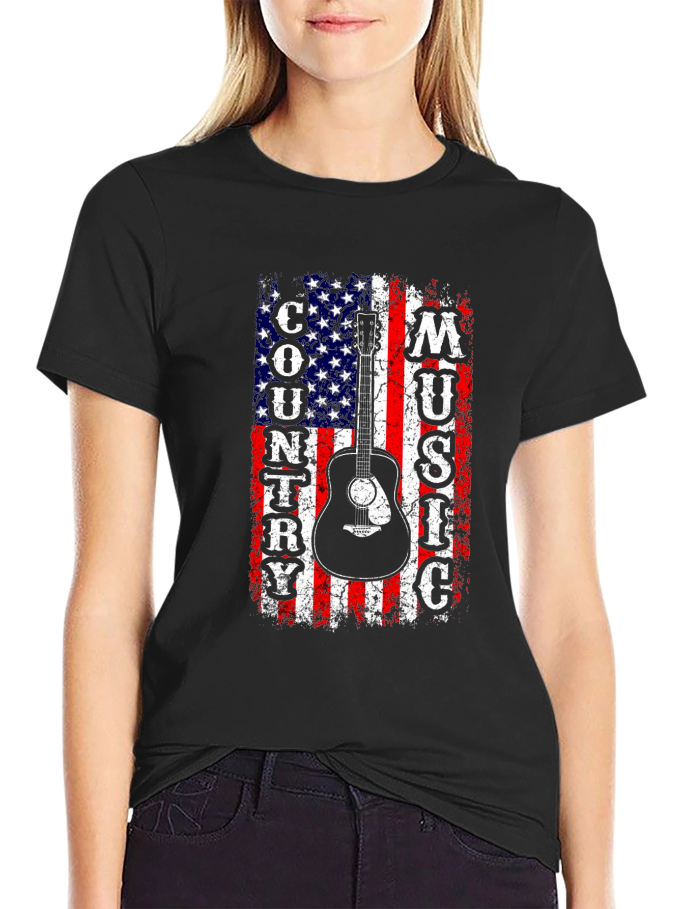 Country Music American Flag Graphic Tee
