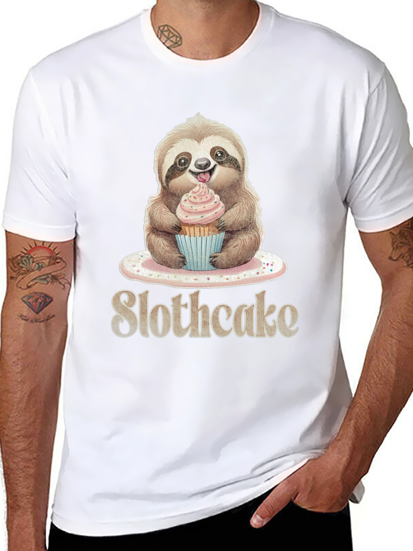 Slothcake T-Shirt: Cute Sloth Eating Cupcake