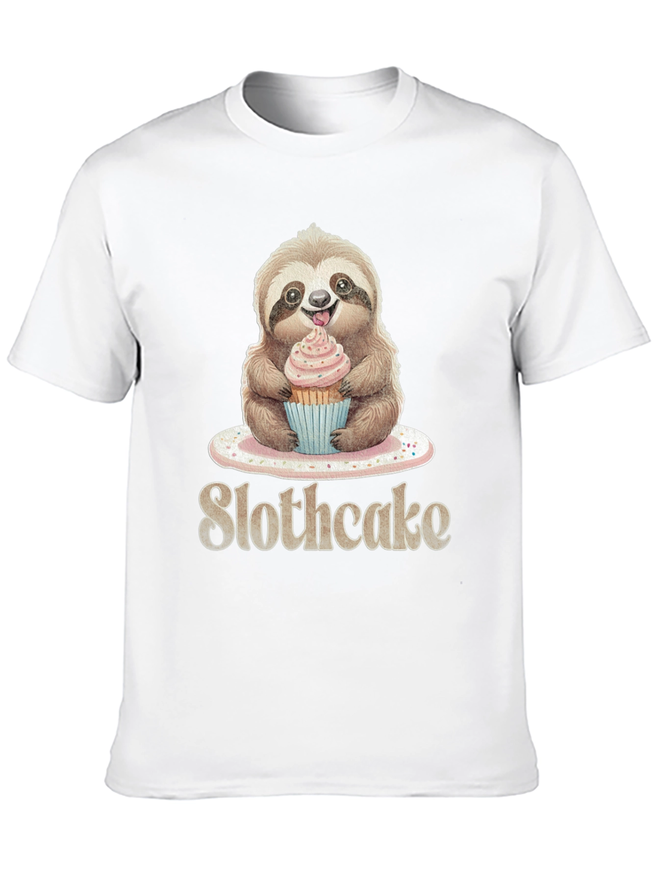 Slothcake T-Shirt: Cute Sloth Eating Cupcake