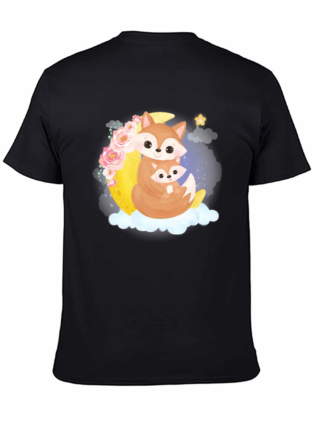 Fox Moon Graphic Black Tee