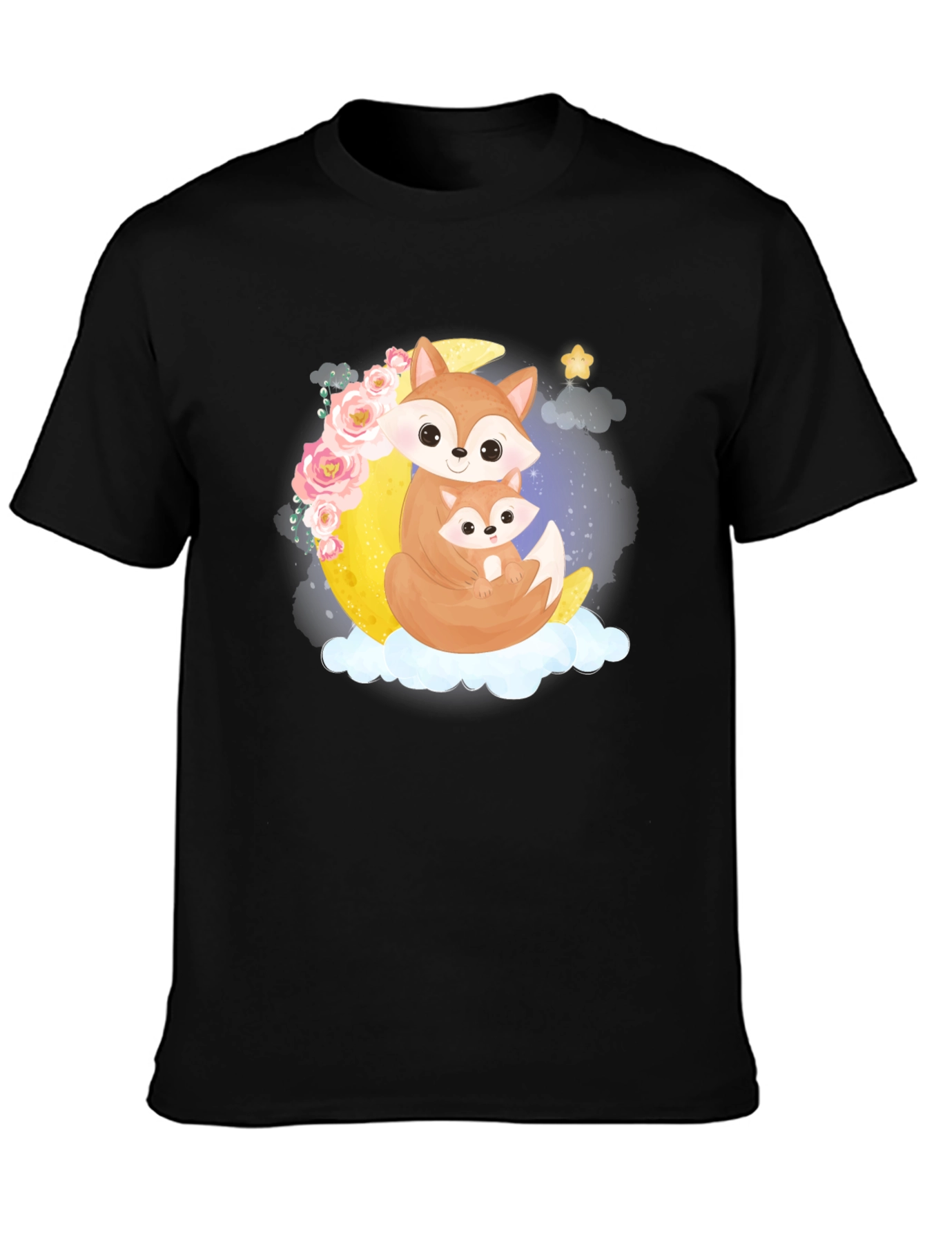 Fox Moon Graphic Black Tee