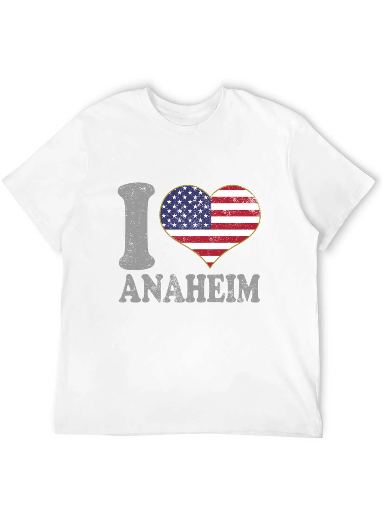 I Love Anaheim T-Shirt - American Flag Heart