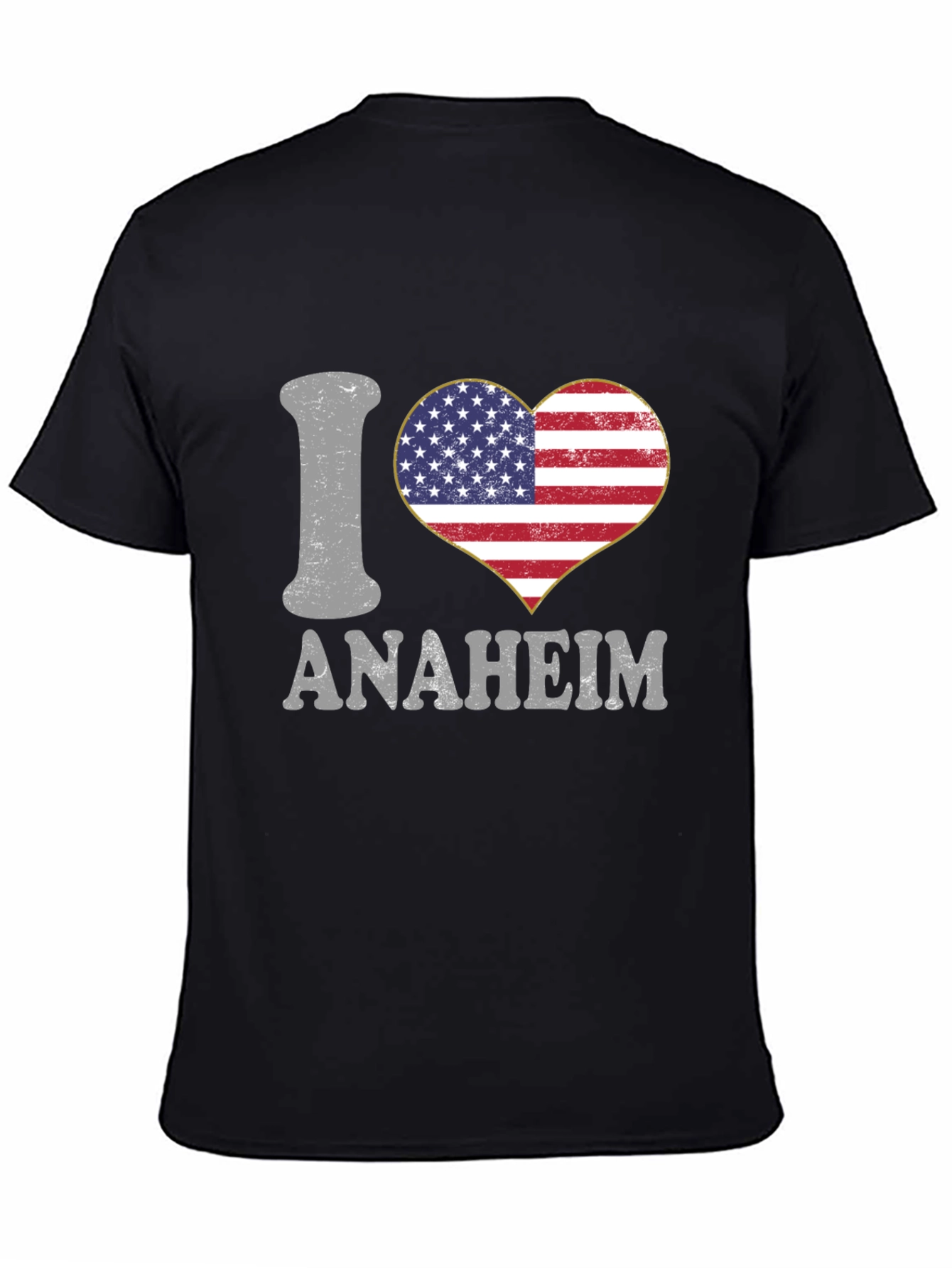 I Love Anaheim T-Shirt - American Flag Heart