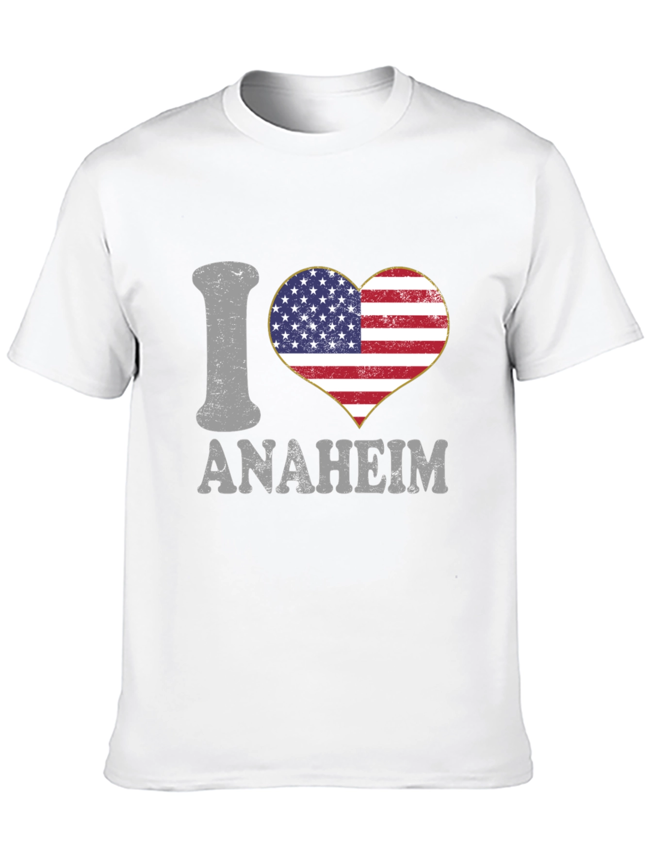 I Love Anaheim T-Shirt - American Flag Heart