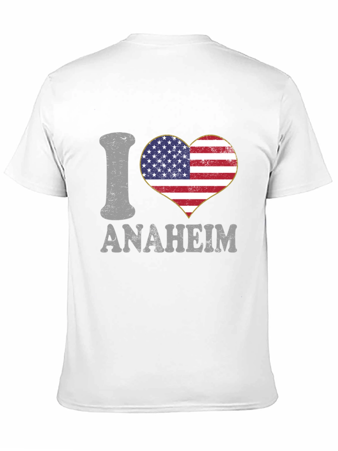 I Love Anaheim T-Shirt - American Flag Heart