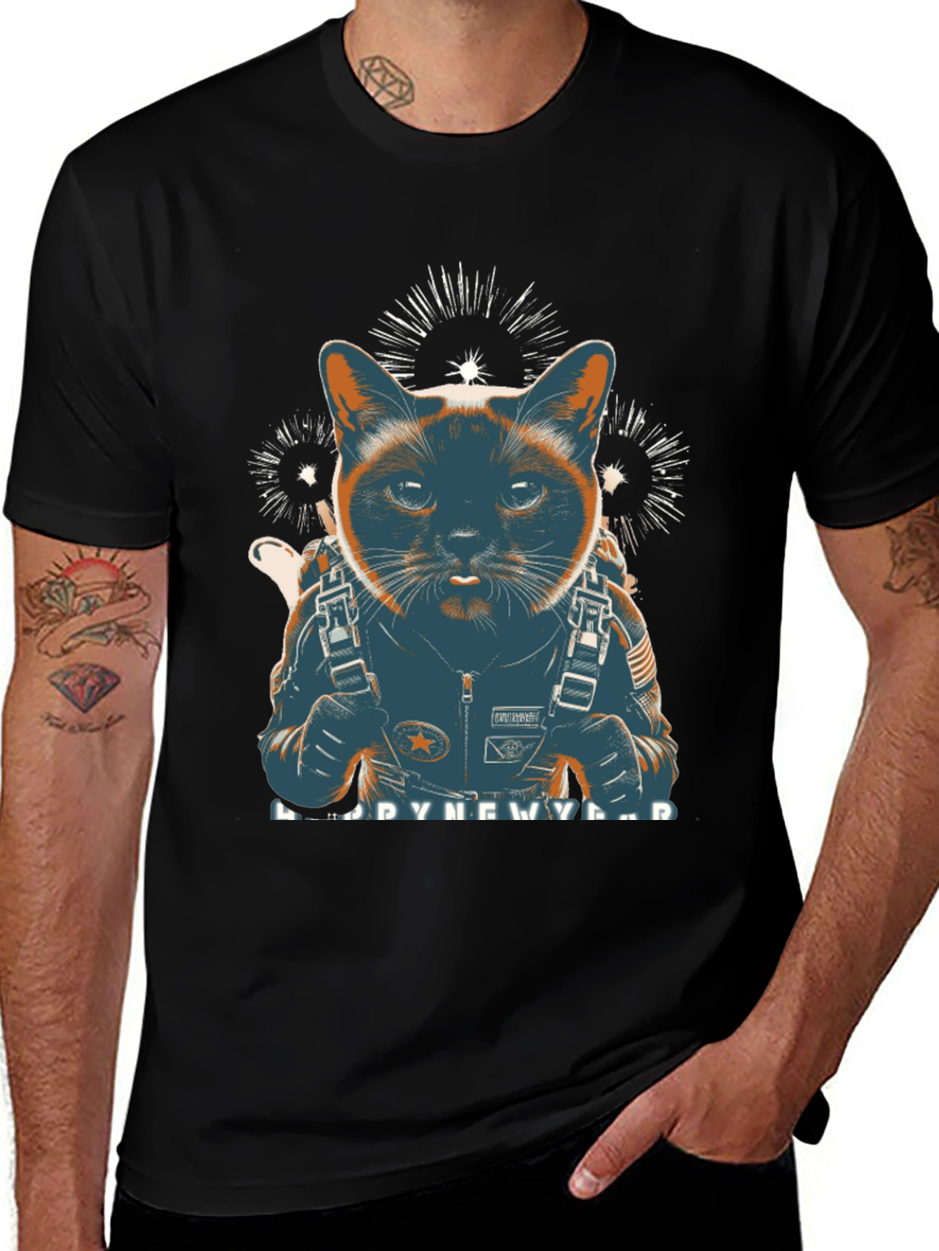 Cat Astronaut New Year T-Shirt