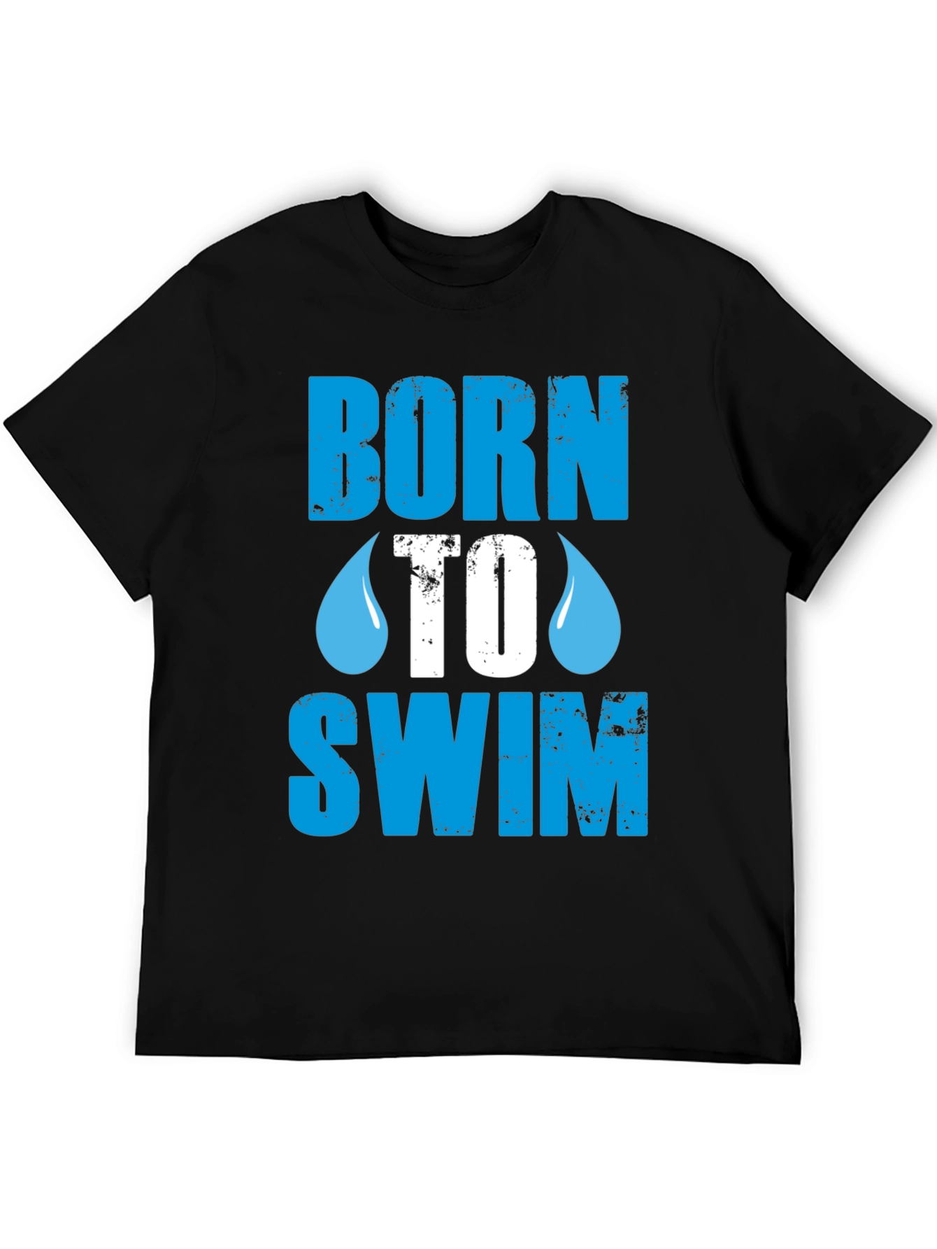 Born To Swim Graphic T-Shirt - Black