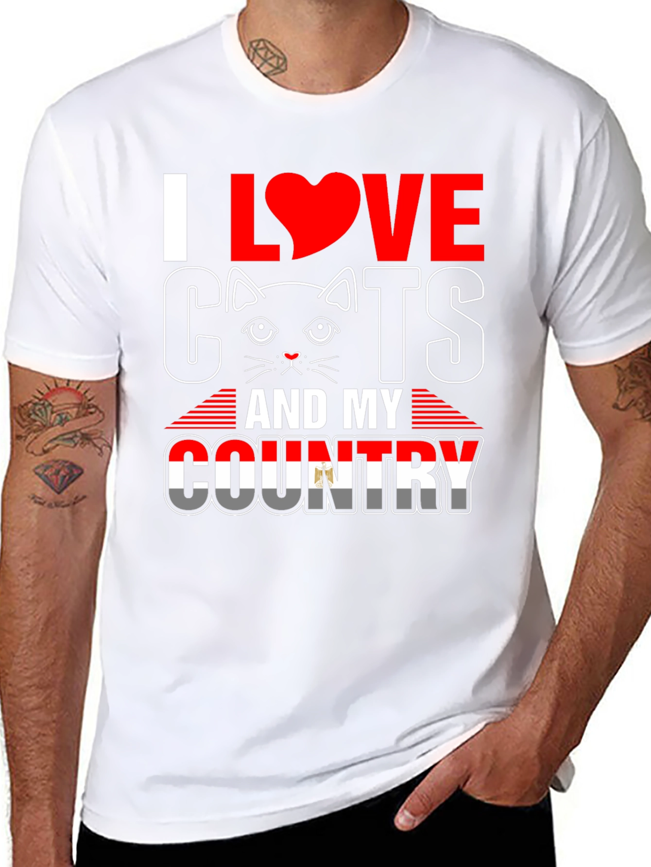 I Love Cats and My Country T-Shirt