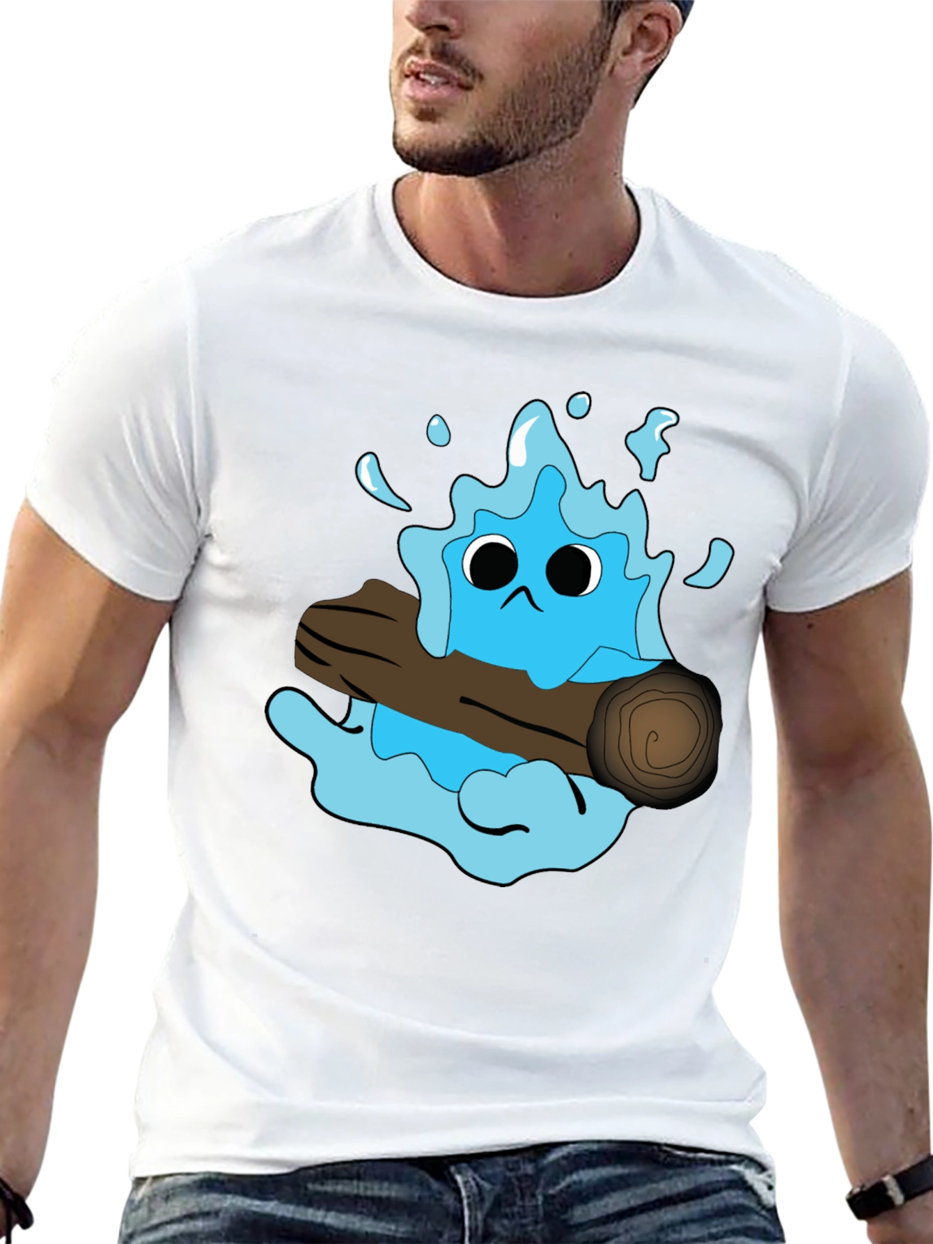 Cartoon Water Monster T-Shirt - Funny Graphic Tee