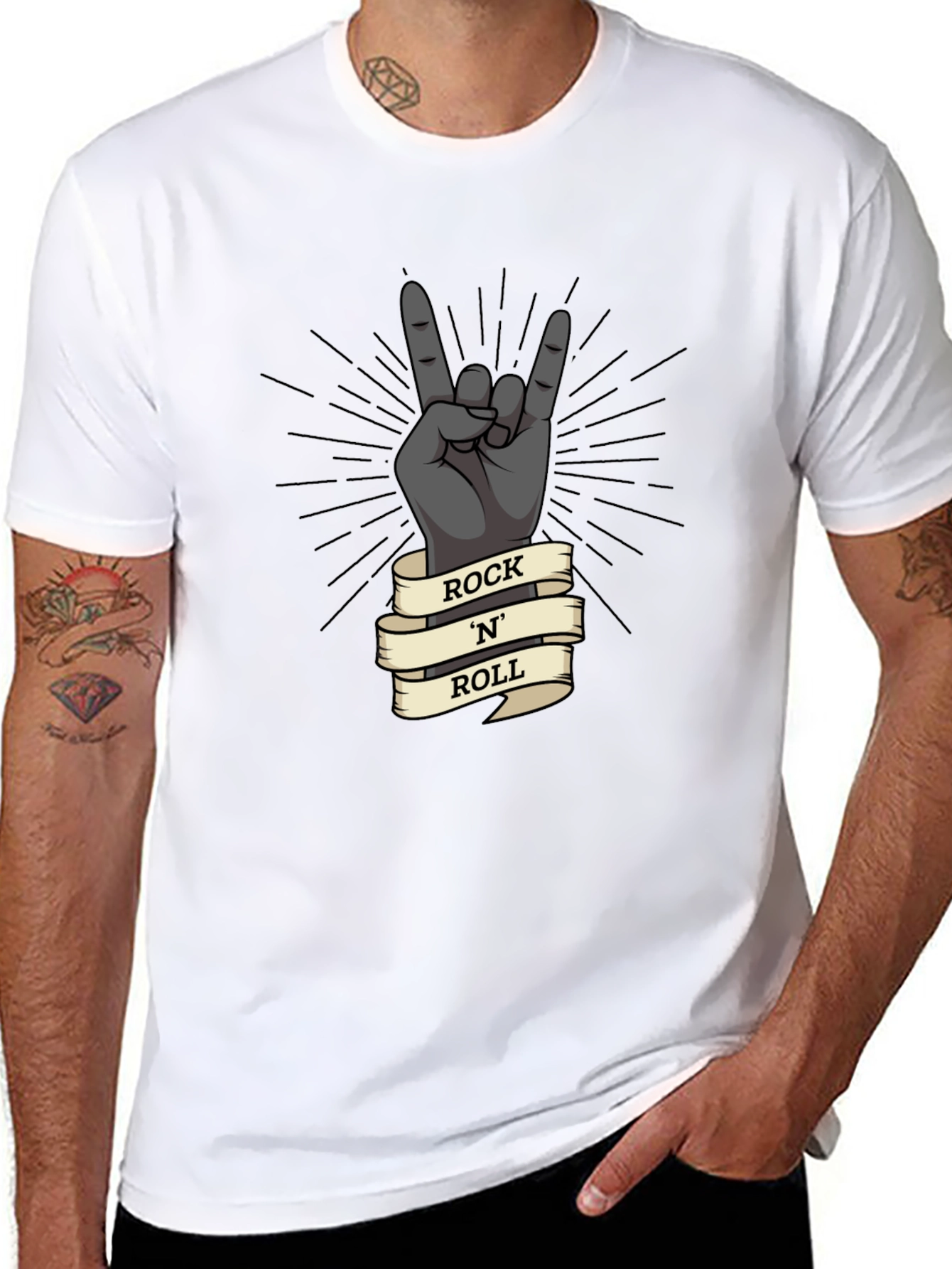 Rock N Roll Hand Gesture Graphic T-Shirt