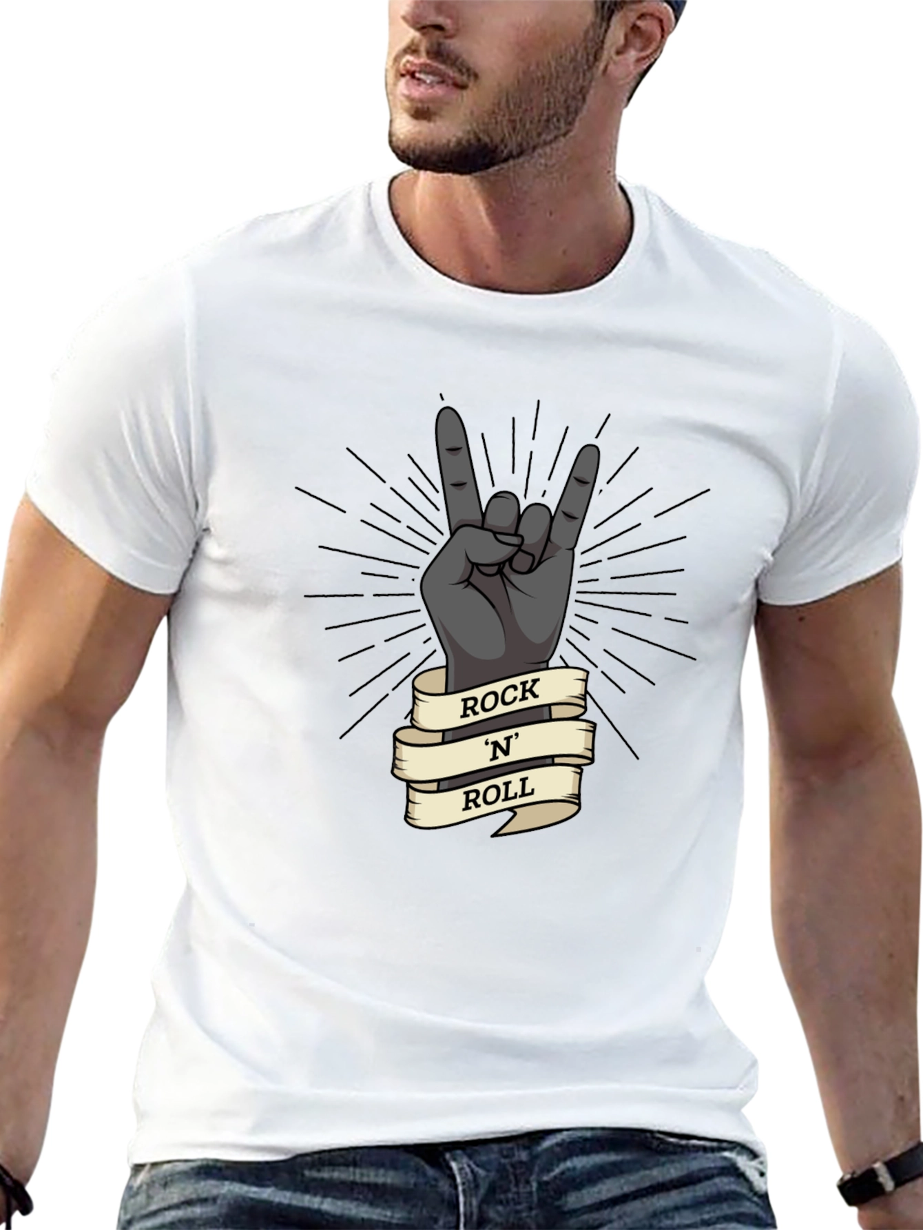Rock N Roll Hand Gesture Graphic T-Shirt
