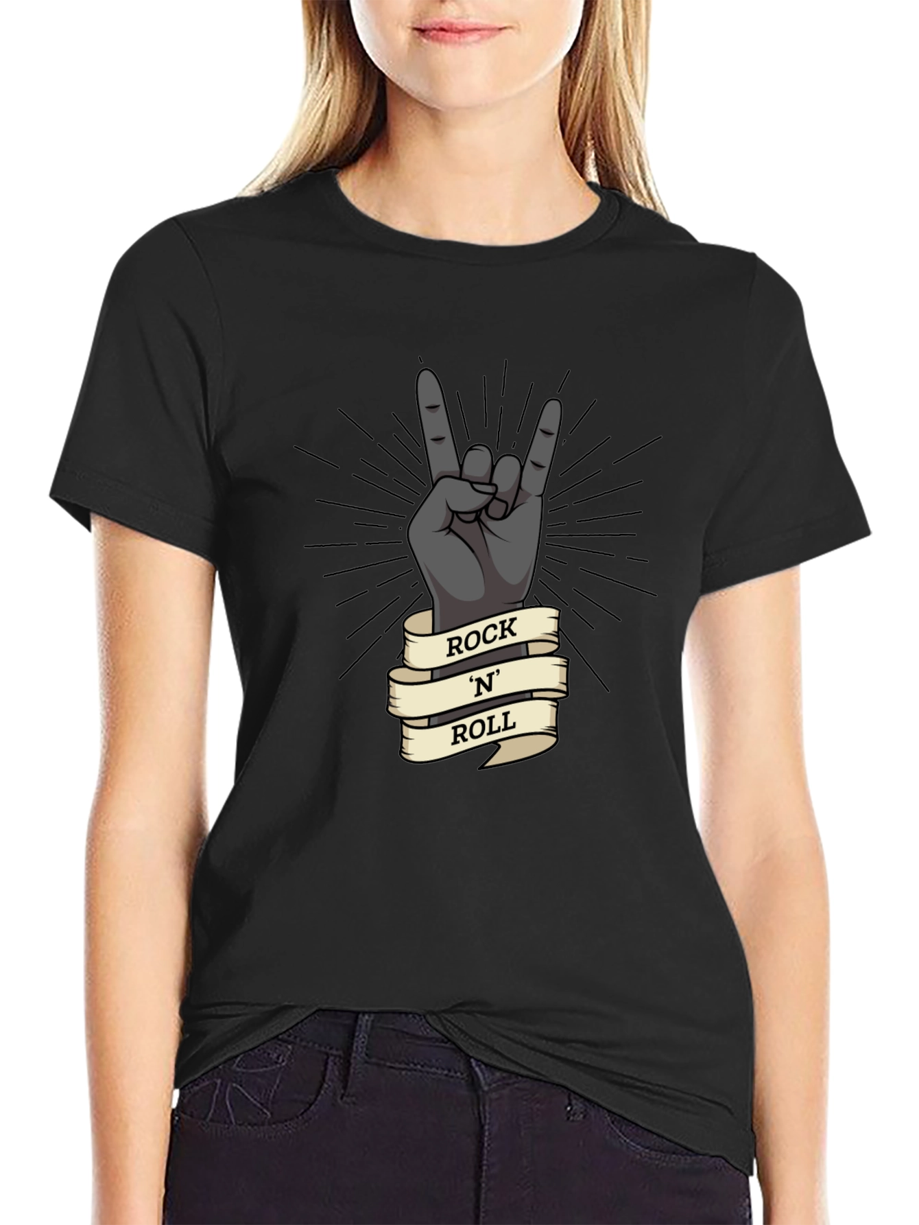 Rock N Roll Hand Gesture Graphic T-Shirt