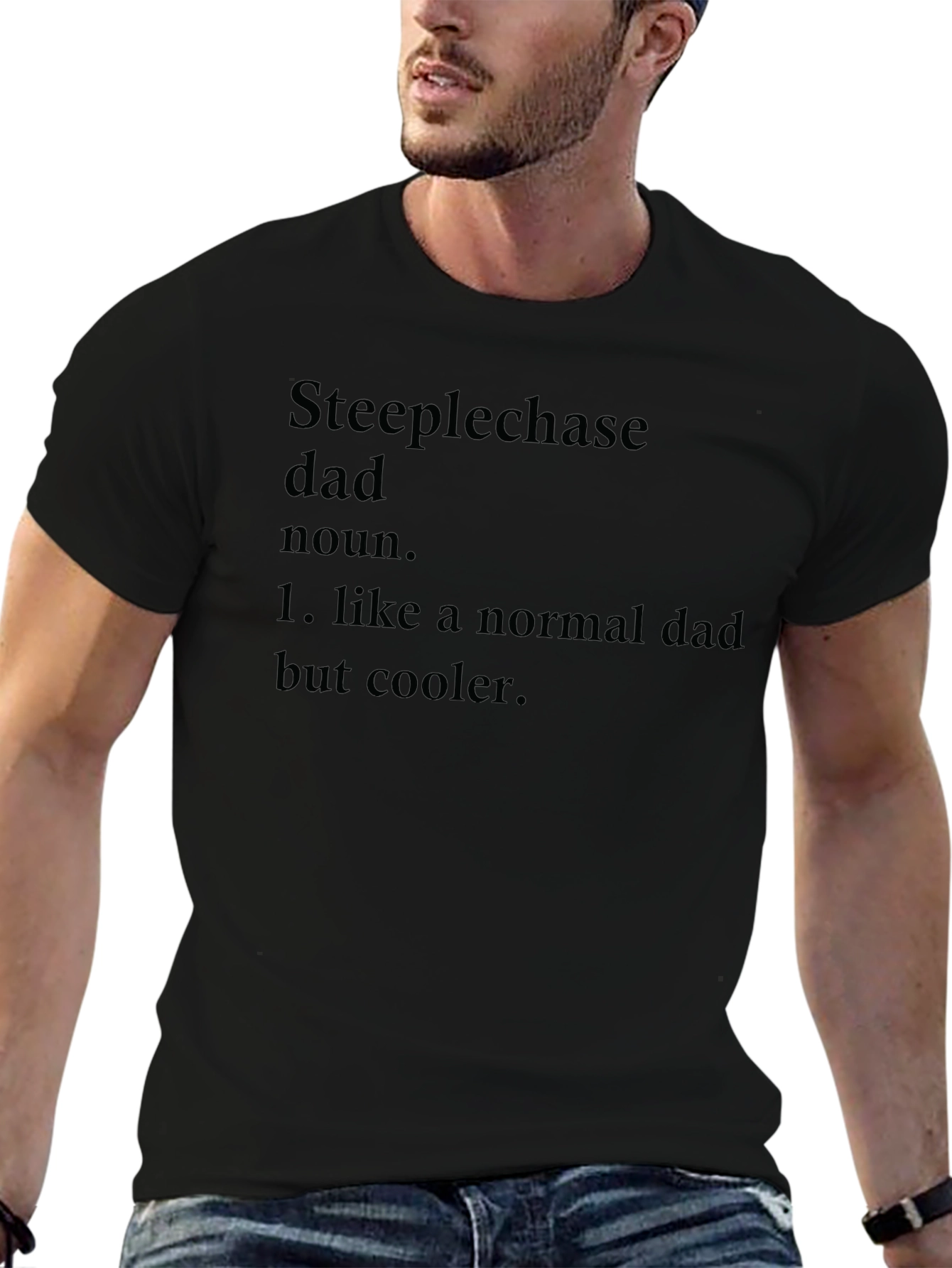 Steeplechase Dad Definition Black T-Shirt
