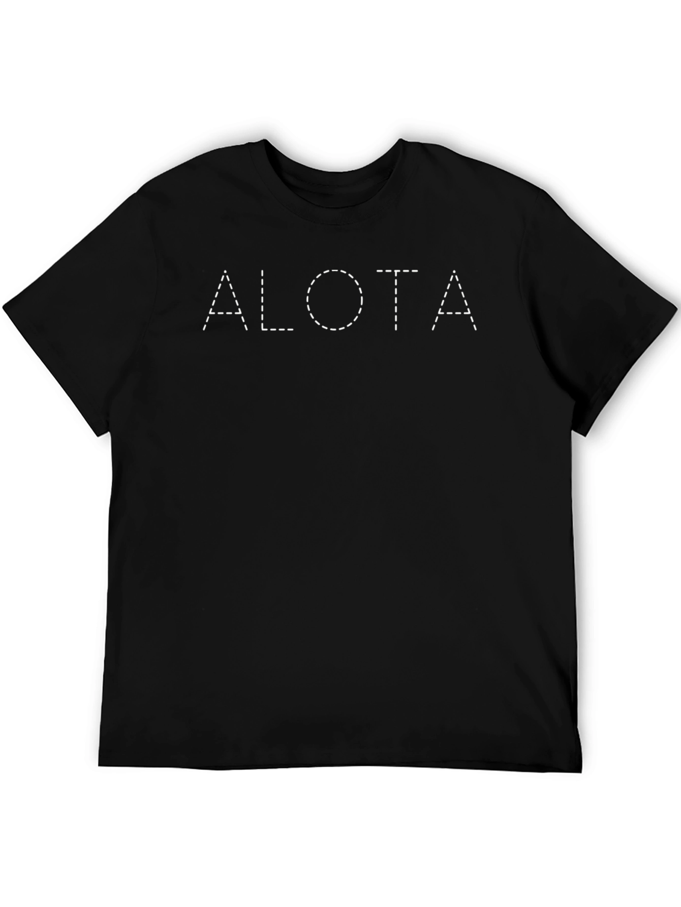 ALOTA Dashed Line Graphic Black T-Shirt