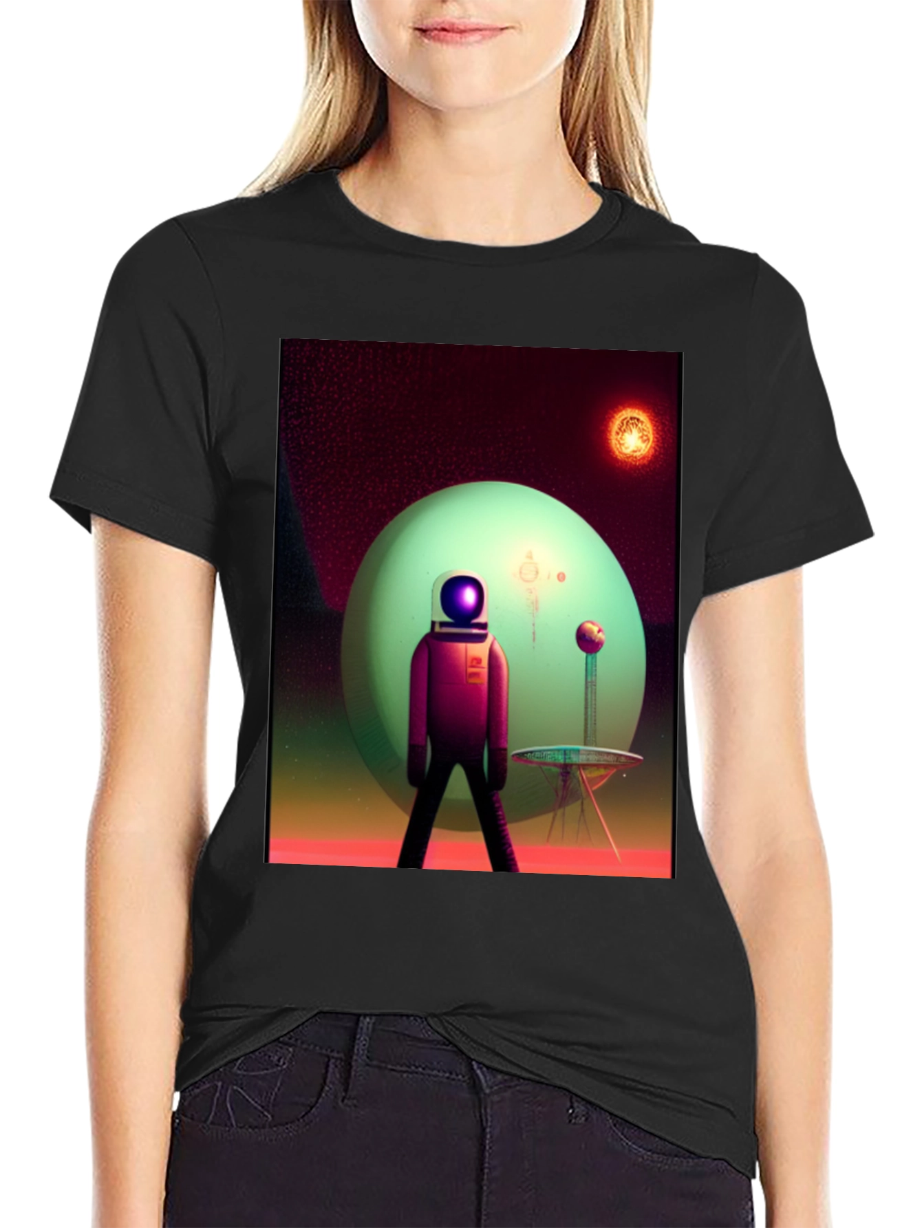 Astronaut on Alien Planet Graphic Tee