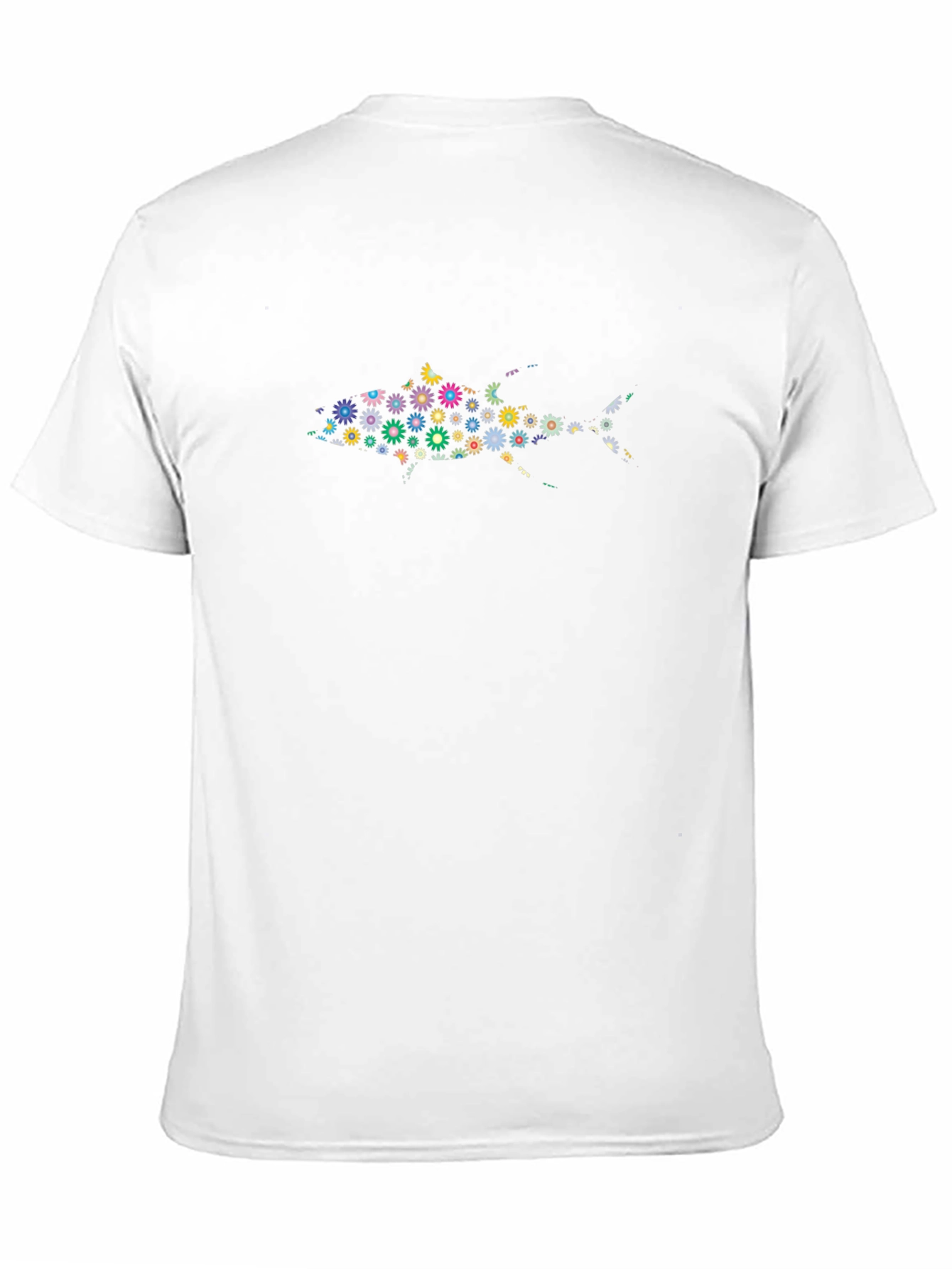 Floral Fish Graphic Black T-Shirt
